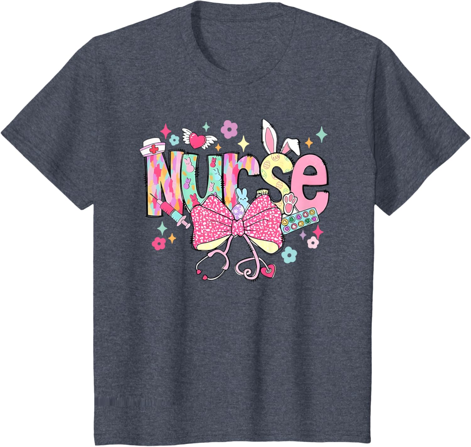 Nurse Easter Day Cute Coquette Stethoscope Nursing Easter T-Shirt