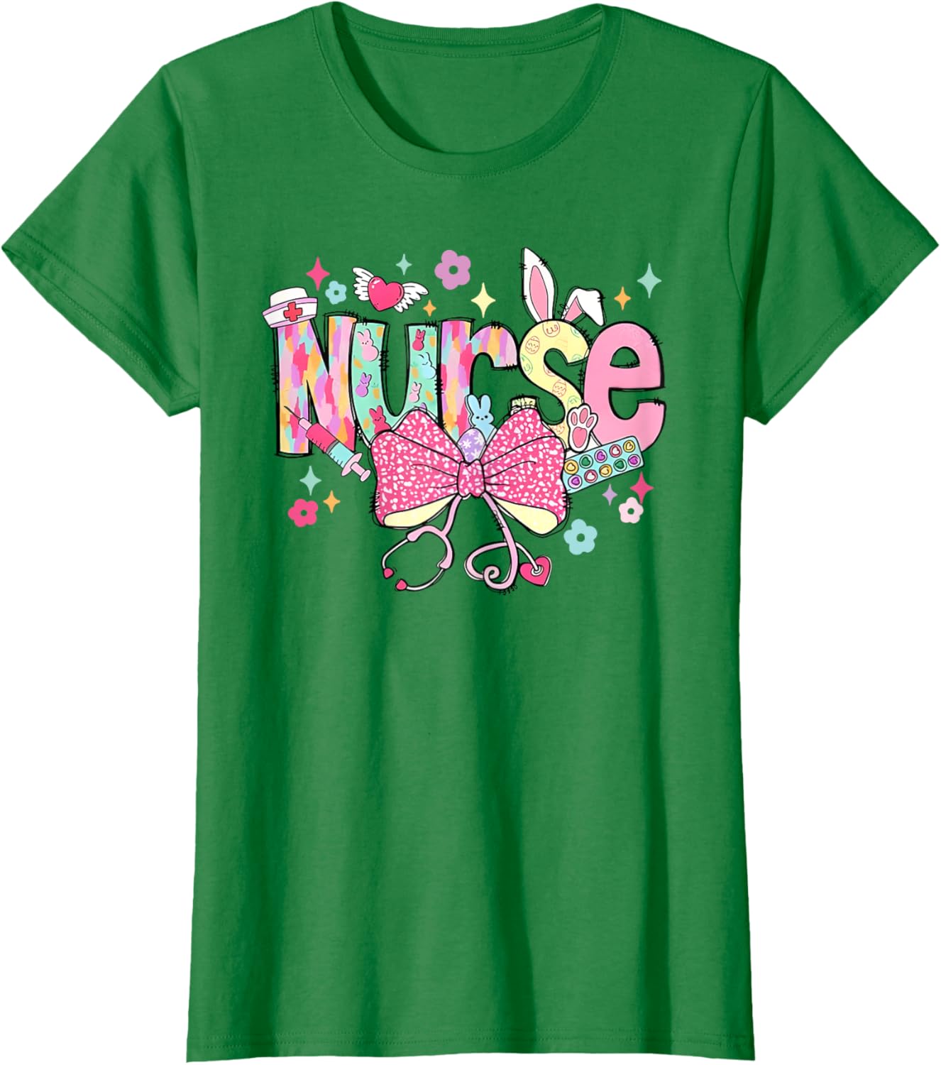 Nurse Easter Day Cute Coquette Stethoscope Nursing Easter T-Shirt