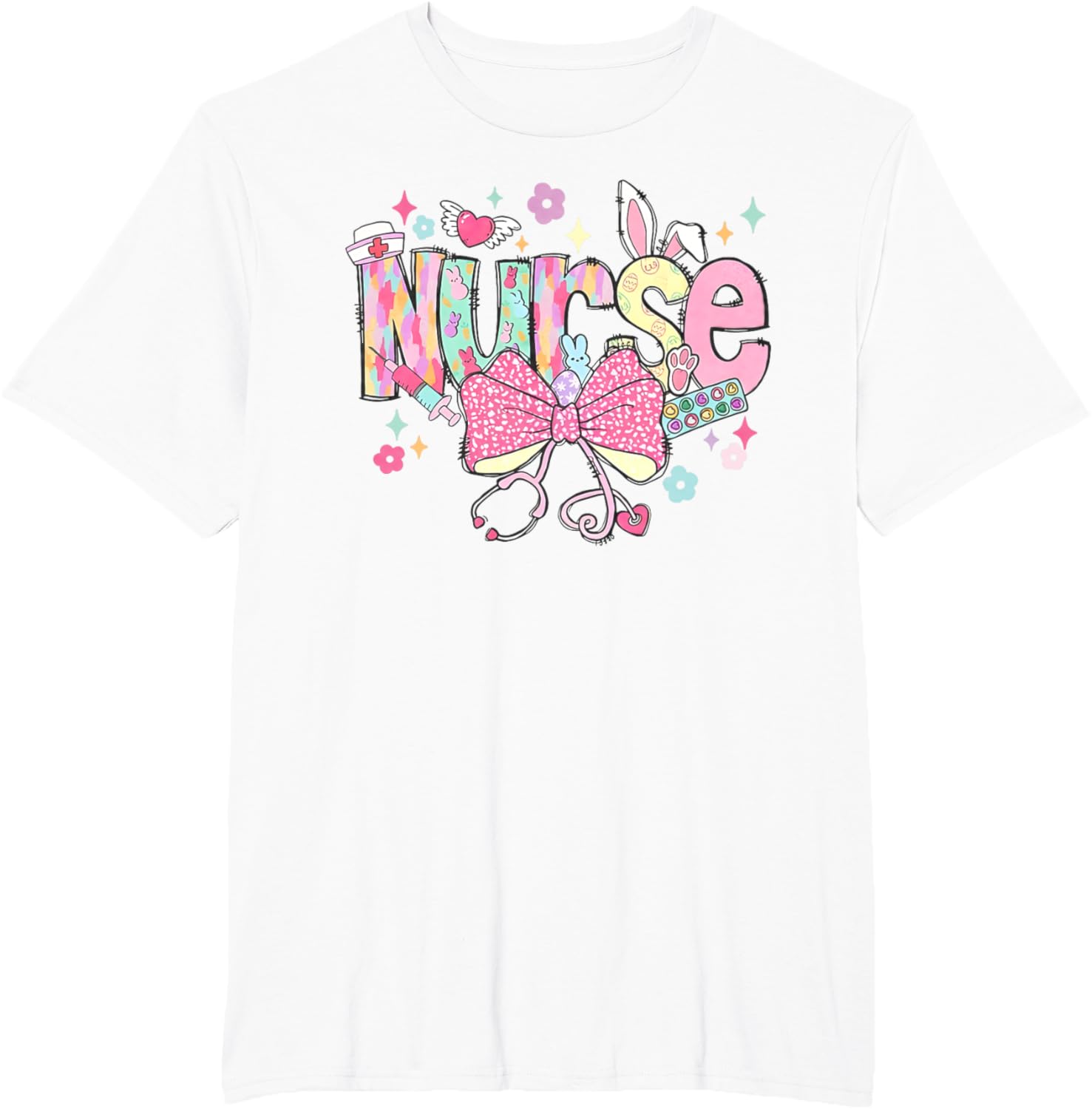 Nurse Easter Day Cute Coquette Stethoscope Nursing Easter T-Shirt