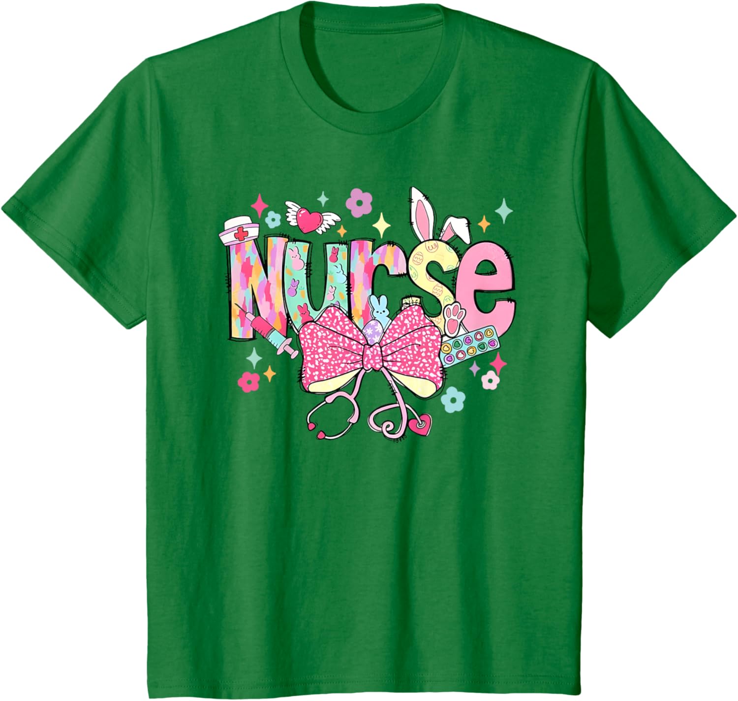 Nurse Easter Day Cute Coquette Stethoscope Nursing Easter T-Shirt