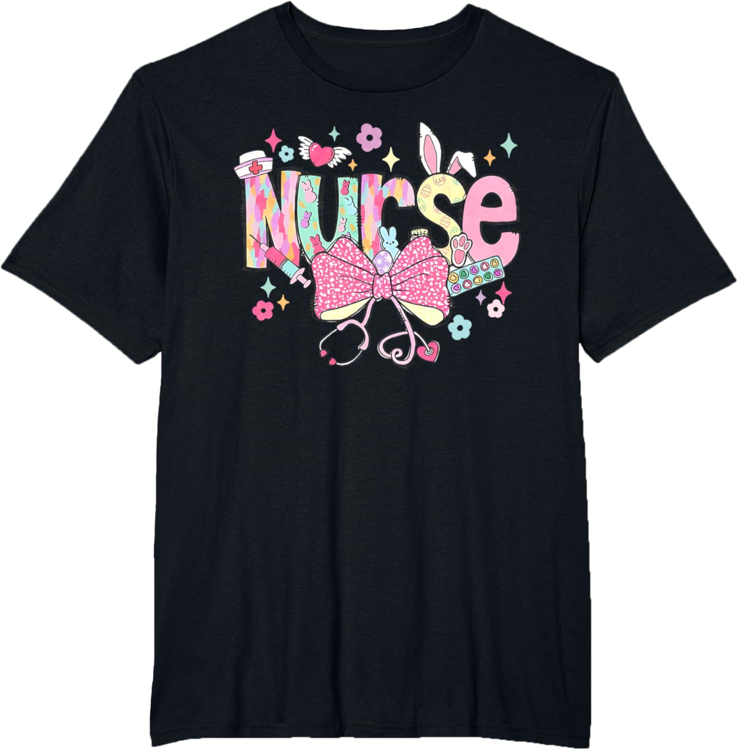 Nurse Easter Day Cute Coquette Stethoscope Nursing Easter T-Shirt