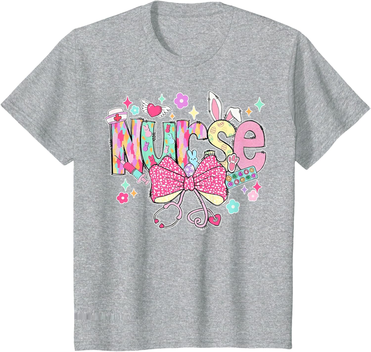 Nurse Easter Day Cute Coquette Stethoscope Nursing Easter T-Shirt