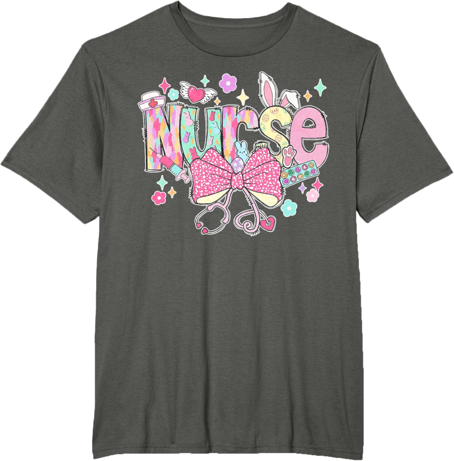 Nurse Easter Day Cute Coquette Stethoscope Nursing Easter T-Shirt