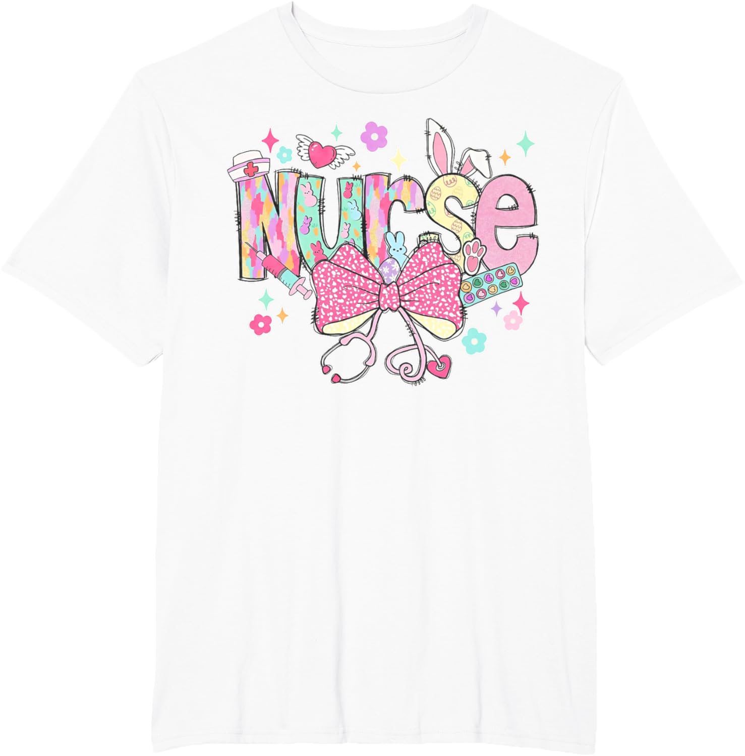 Nurse Easter Day Cute Coquette Stethoscope Nursing Easter T-Shirt