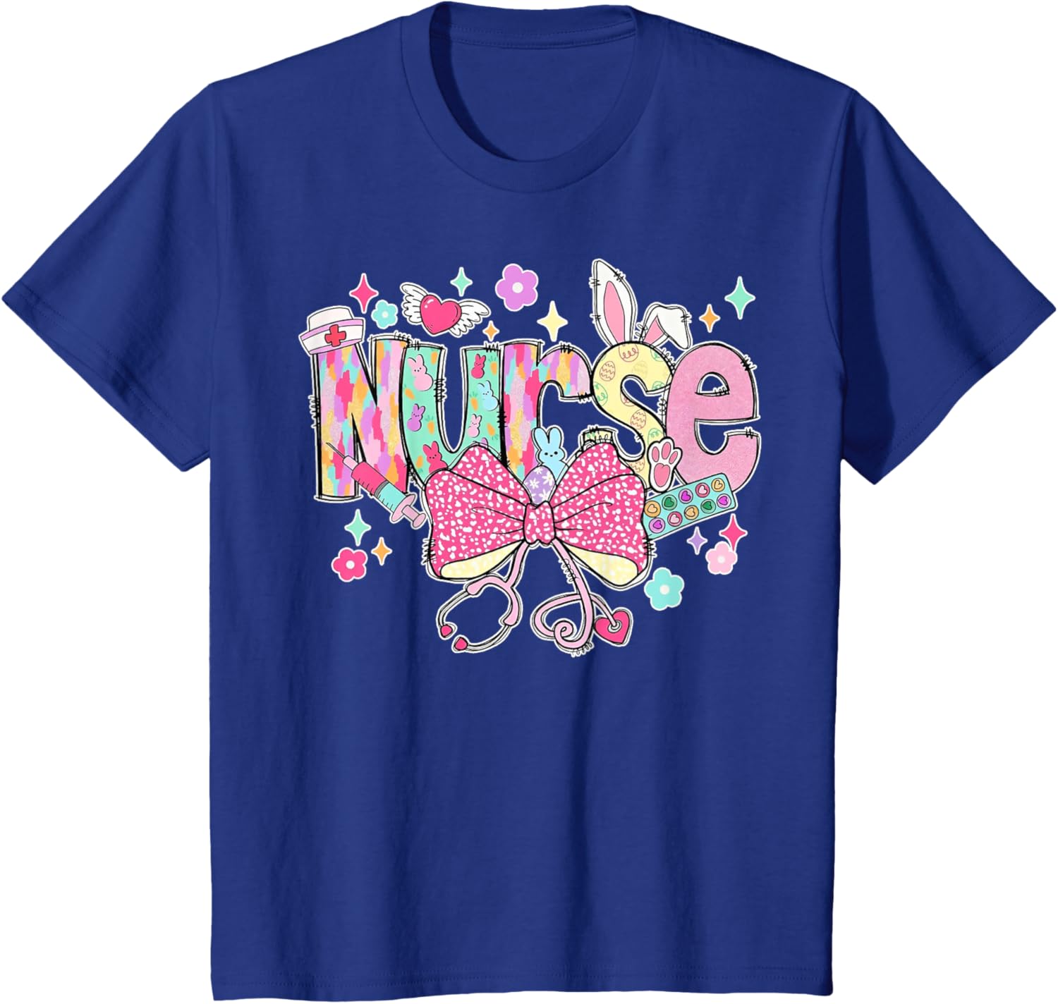 Nurse Easter Day Cute Coquette Stethoscope Nursing Easter T-Shirt