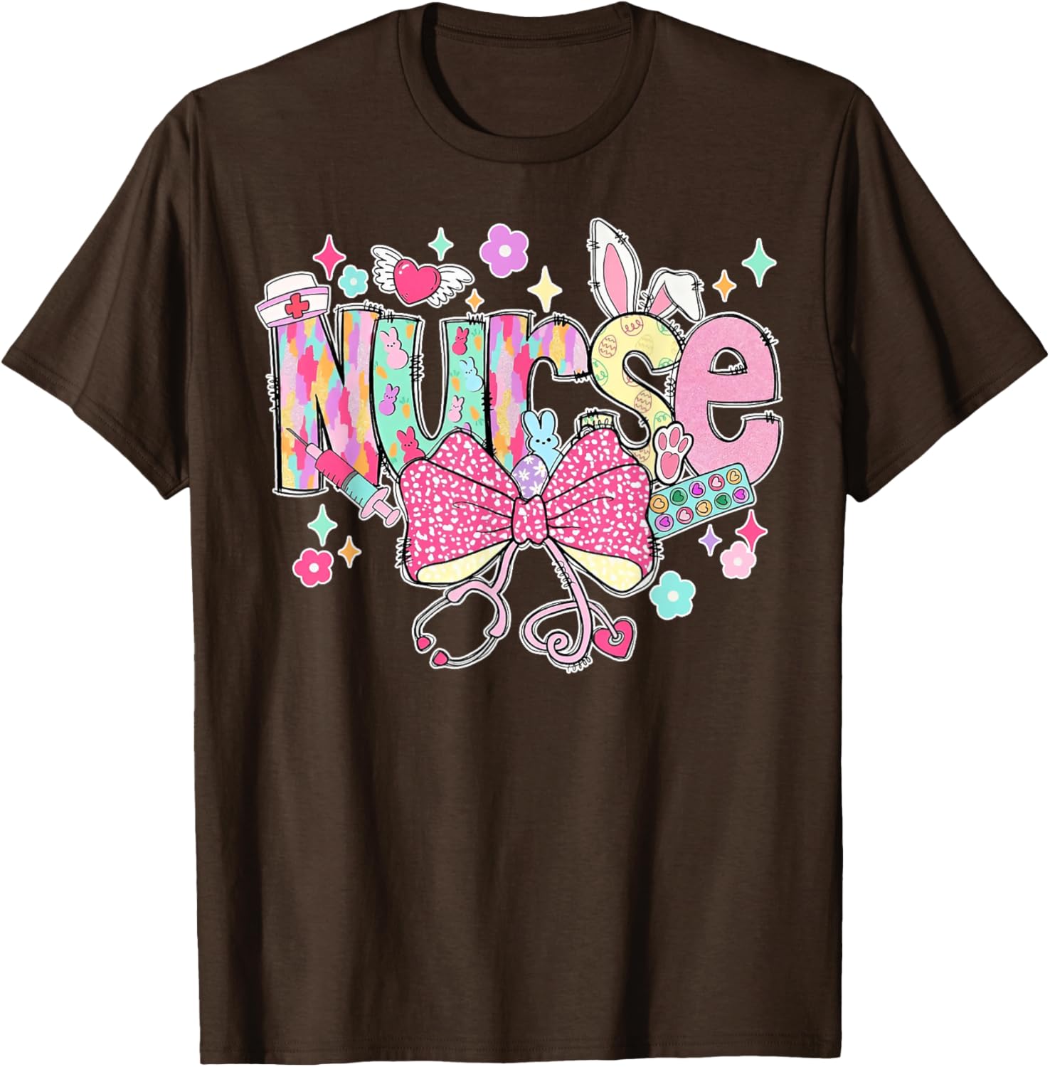 Nurse Easter Day Cute Coquette Stethoscope Nursing Easter T-Shirt