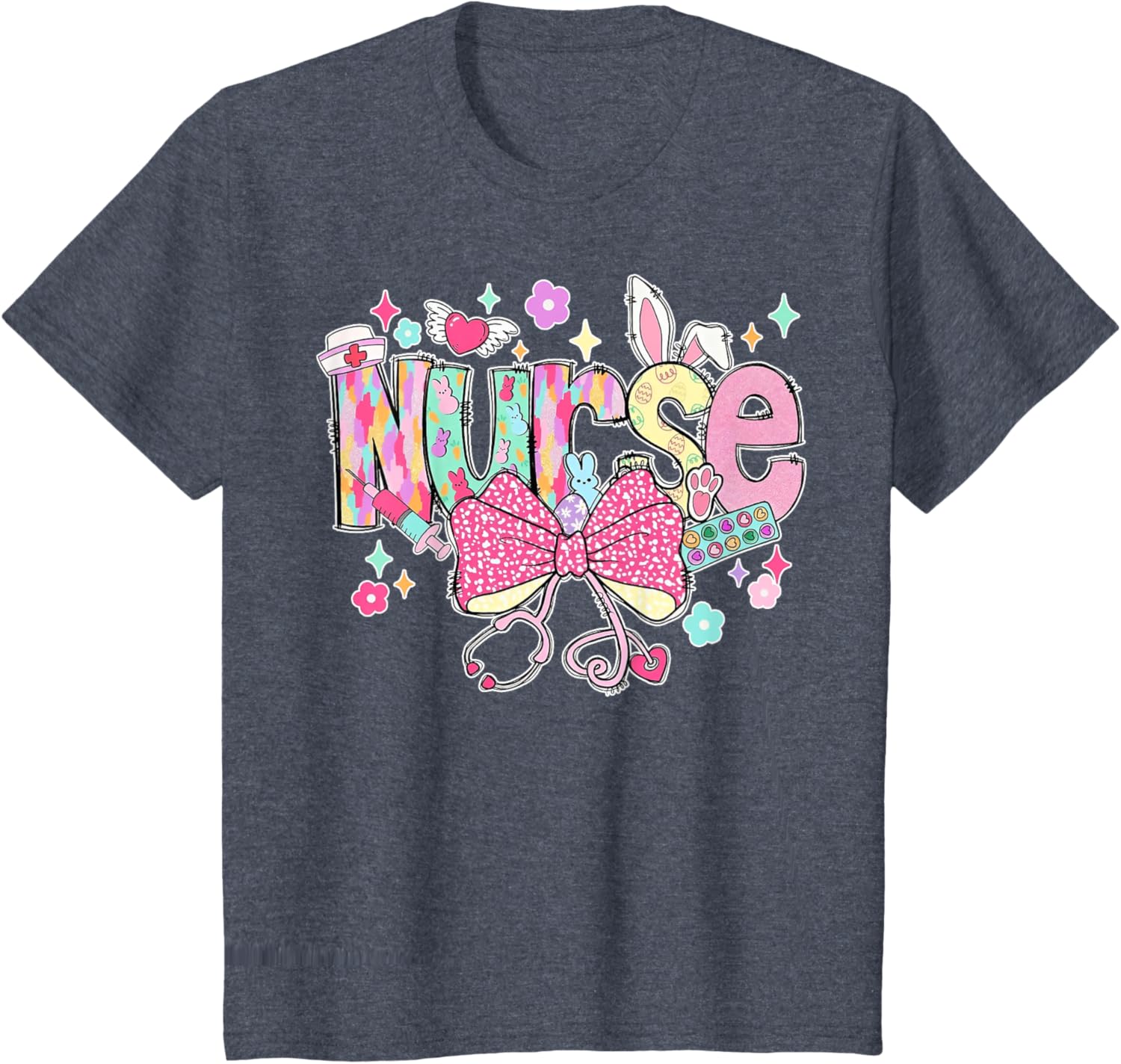 Nurse Easter Day Cute Coquette Stethoscope Nursing Easter T-Shirt