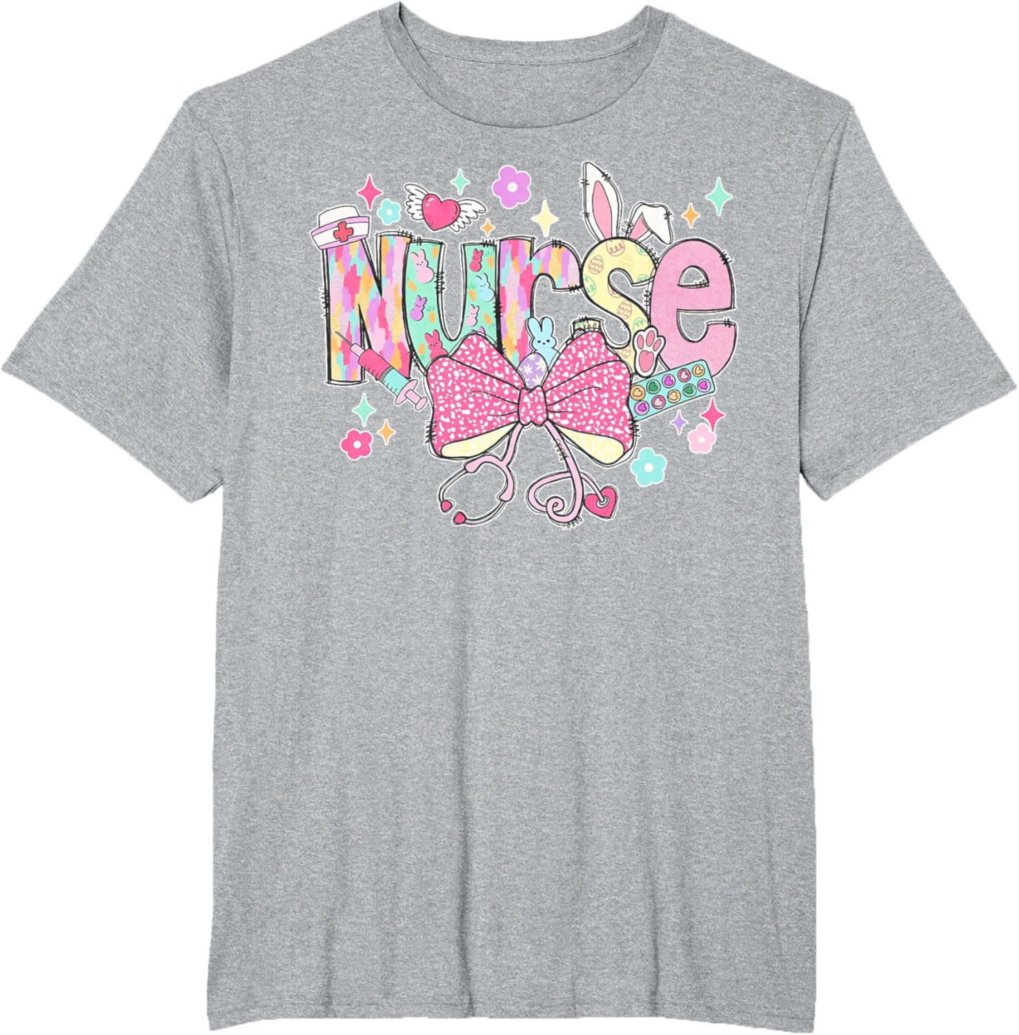 Nurse Easter Day Cute Coquette Stethoscope Nursing Easter T-Shirt