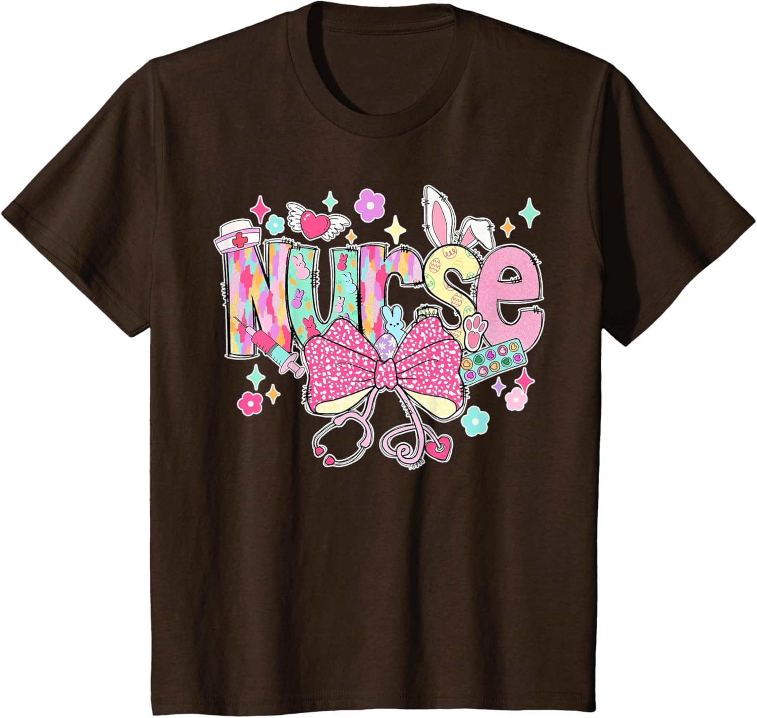 Nurse Easter Day Cute Coquette Stethoscope Nursing Easter T-Shirt