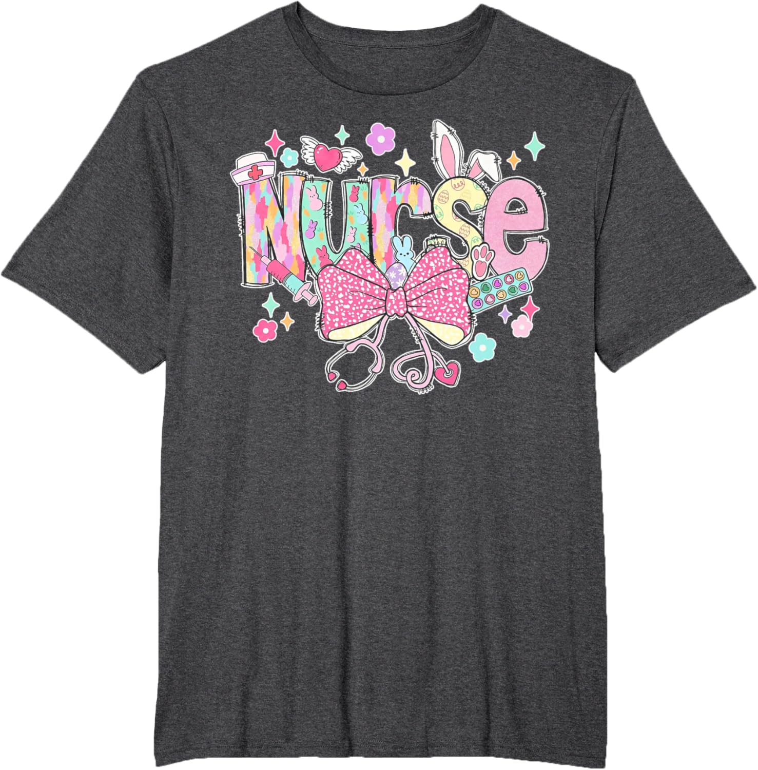 Nurse Easter Day Cute Coquette Stethoscope Nursing Easter T-Shirt