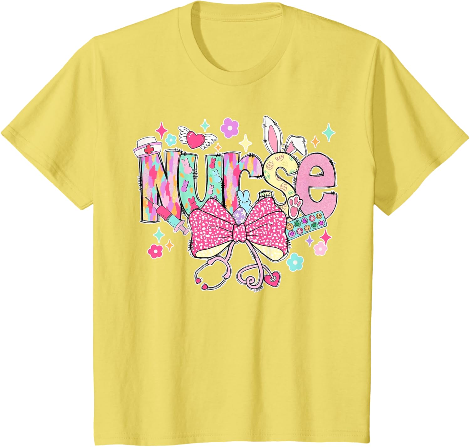 Nurse Easter Day Cute Coquette Stethoscope Nursing Easter T-Shirt