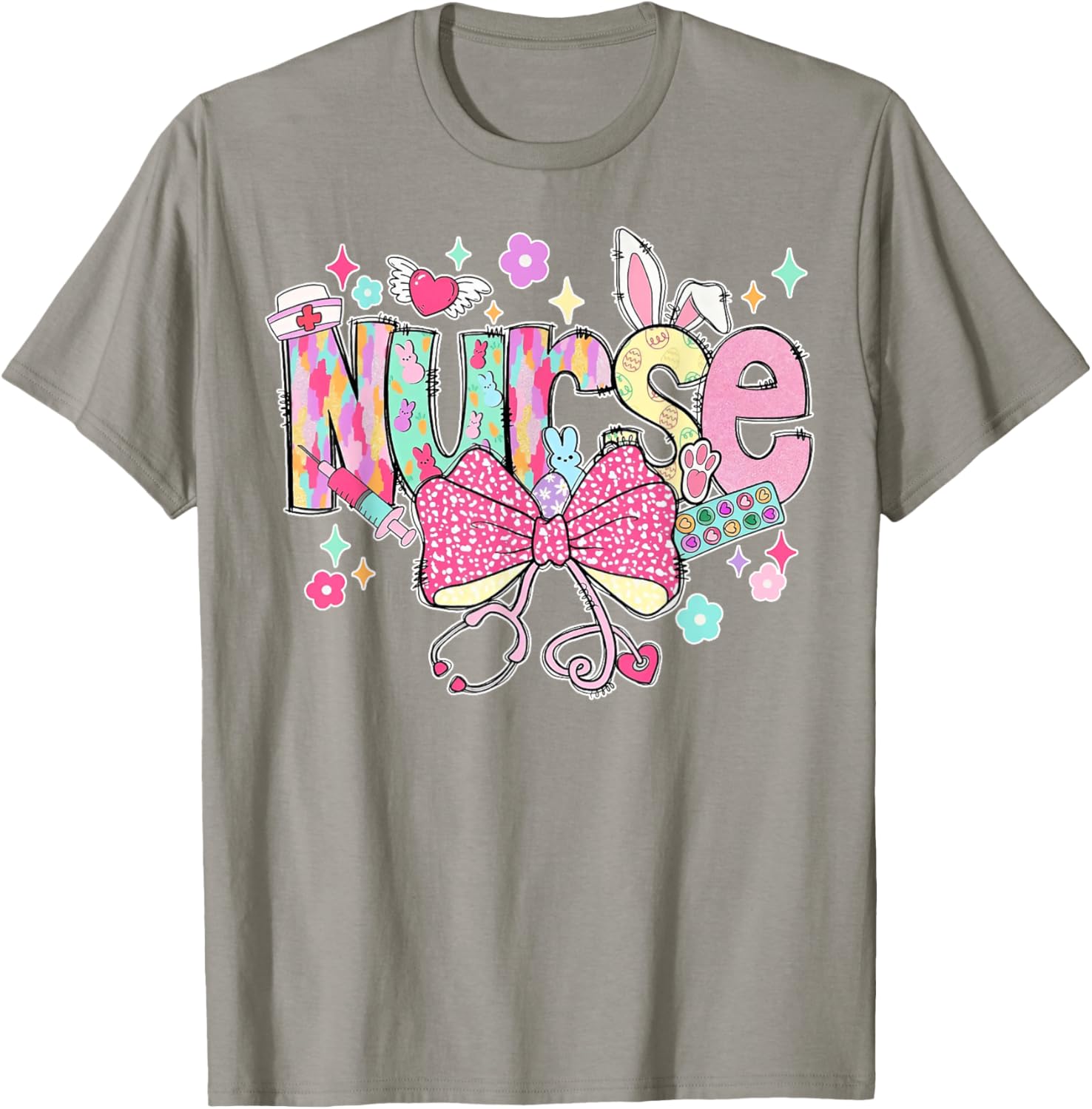 Nurse Easter Day Cute Coquette Stethoscope Nursing Easter T-Shirt