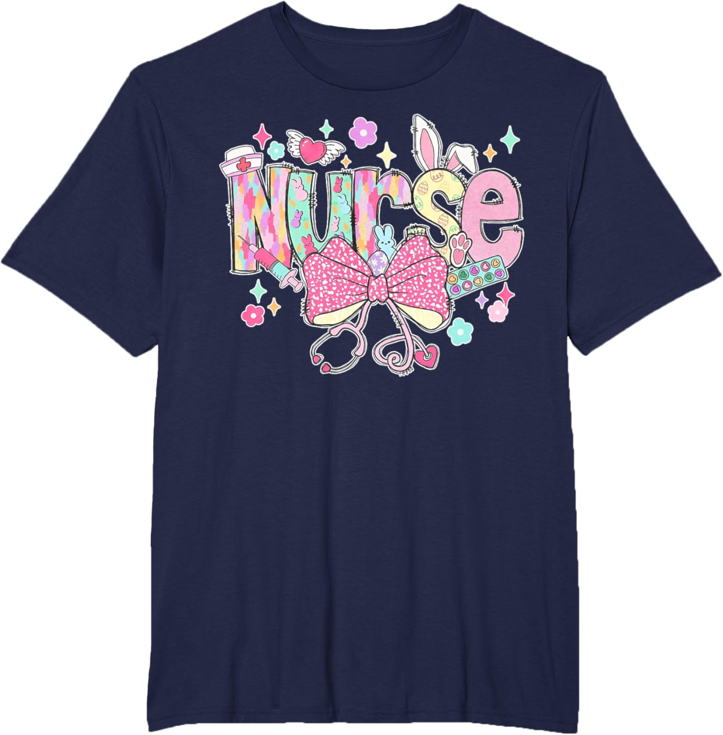 Nurse Easter Day Cute Coquette Stethoscope Nursing Easter T-Shirt