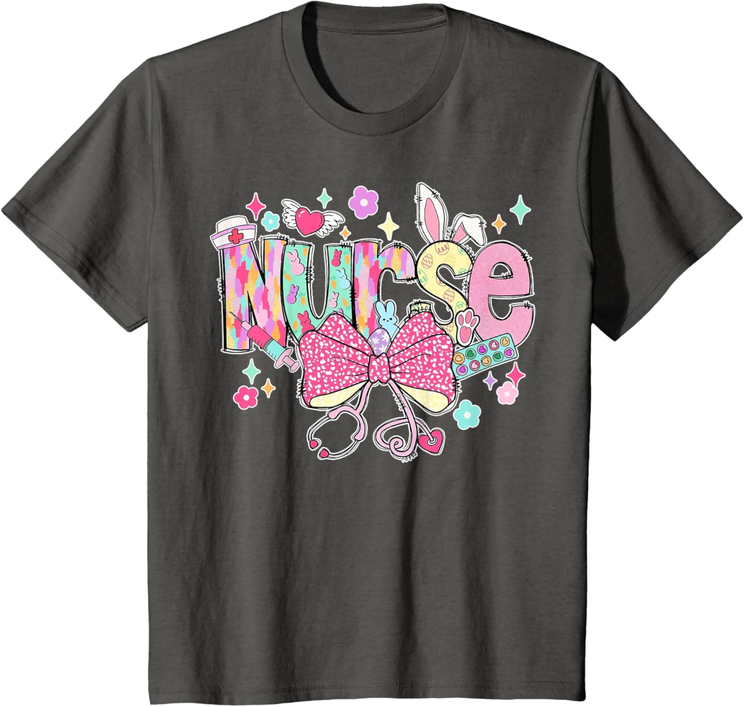 Nurse Easter Day Cute Coquette Stethoscope Nursing Easter T-Shirt