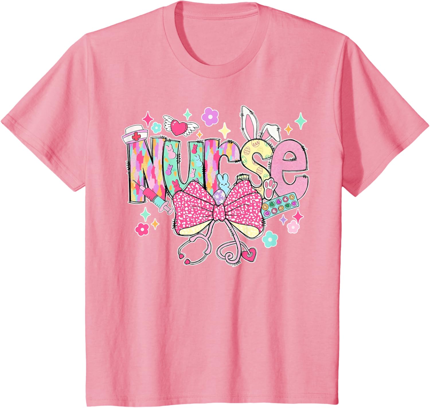 Nurse Easter Day Cute Coquette Stethoscope Nursing Easter T-Shirt