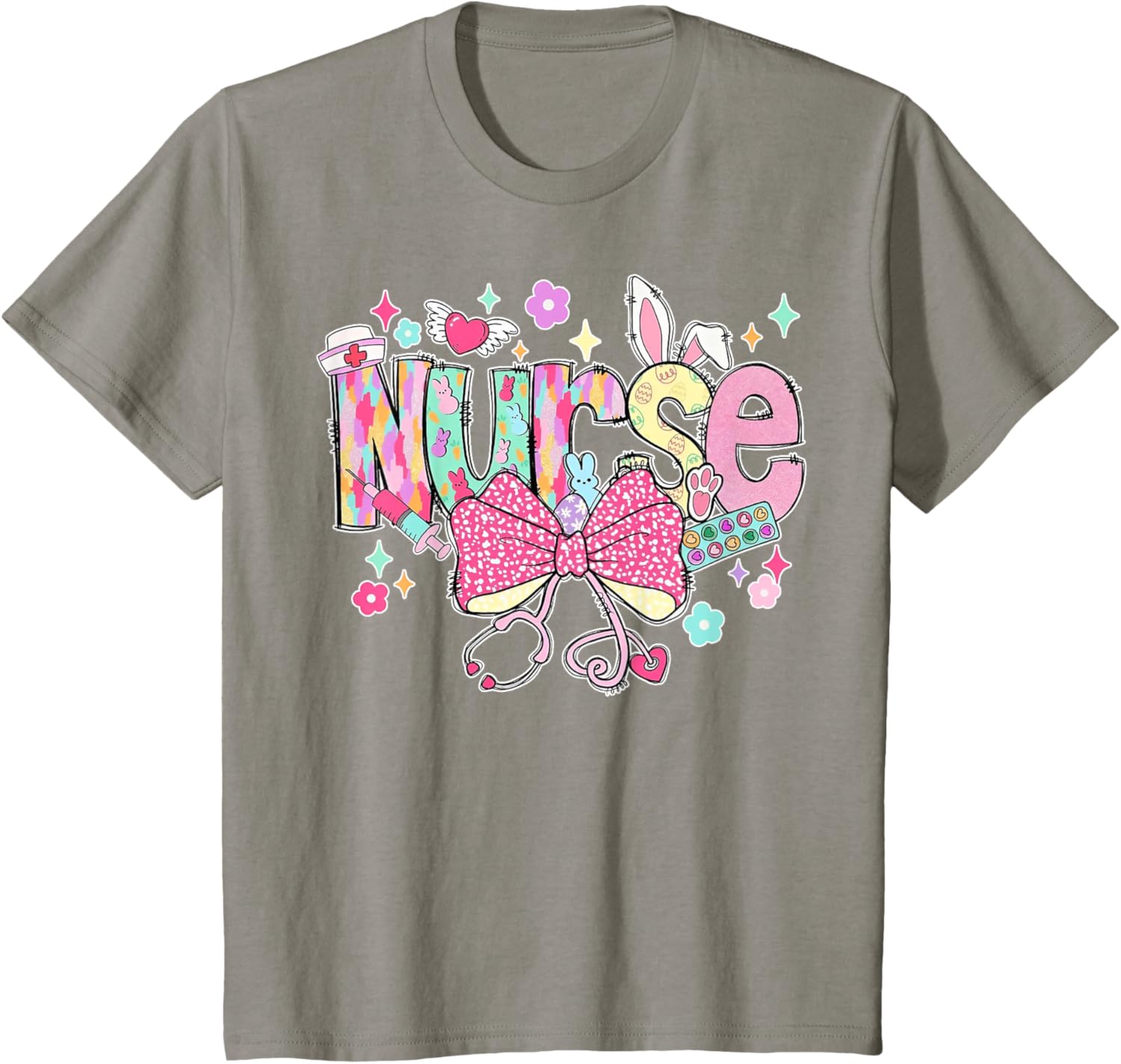 Nurse Easter Day Cute Coquette Stethoscope Nursing Easter T-Shirt