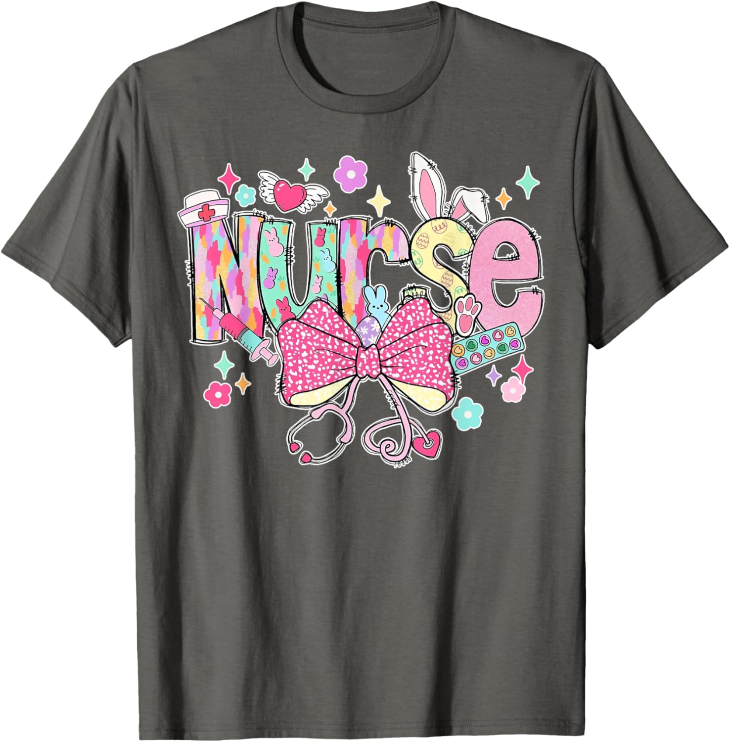 Nurse Easter Day Cute Coquette Stethoscope Nursing Easter T-Shirt