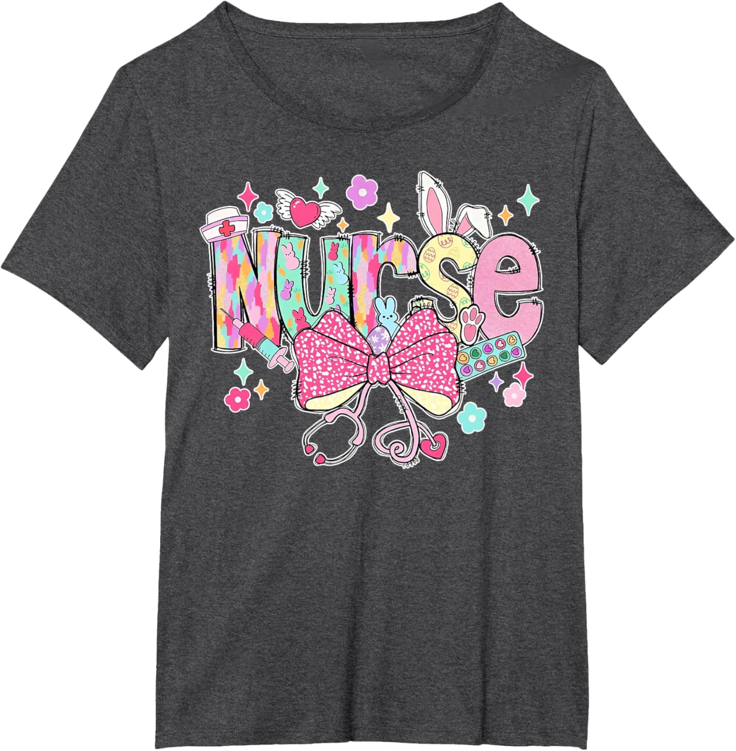 Nurse Easter Day Cute Coquette Stethoscope Nursing Easter T-Shirt