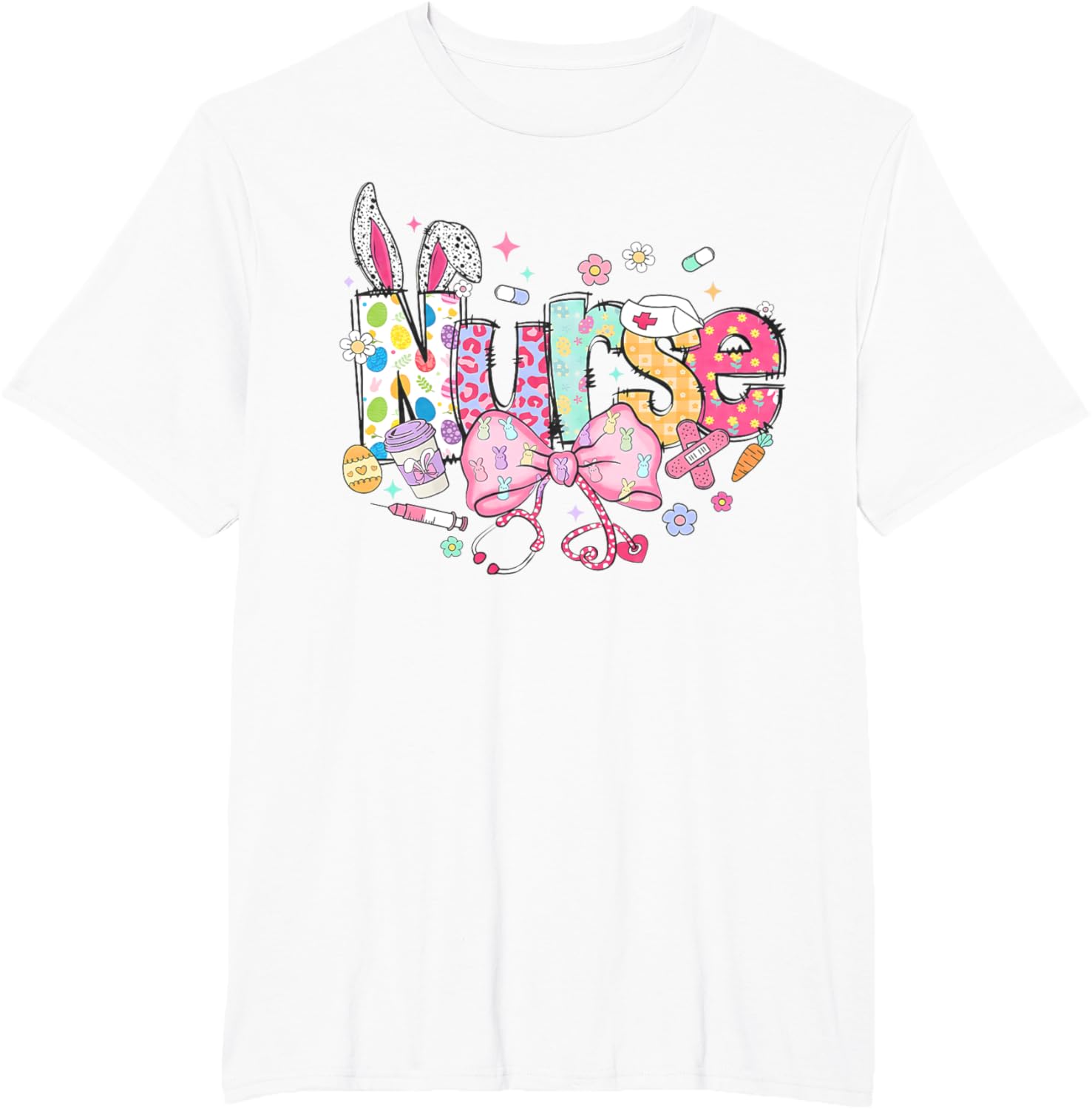 Nurse Easter Day Cute Coquette Stethoscope Nursing Easter T-Shirt