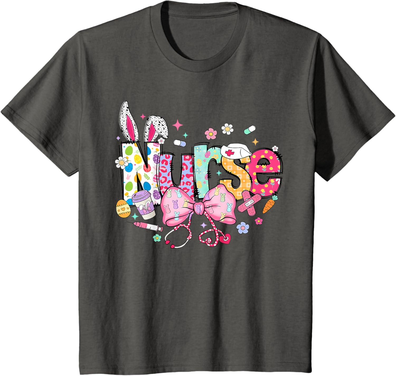 Nurse Easter Day Cute Coquette Stethoscope Nursing Easter T-Shirt