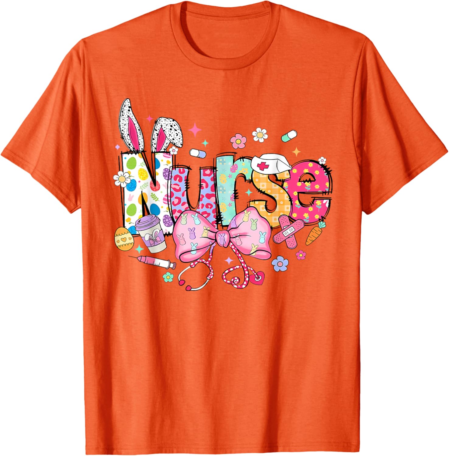 Nurse Easter Day Cute Coquette Stethoscope Nursing Easter T-Shirt