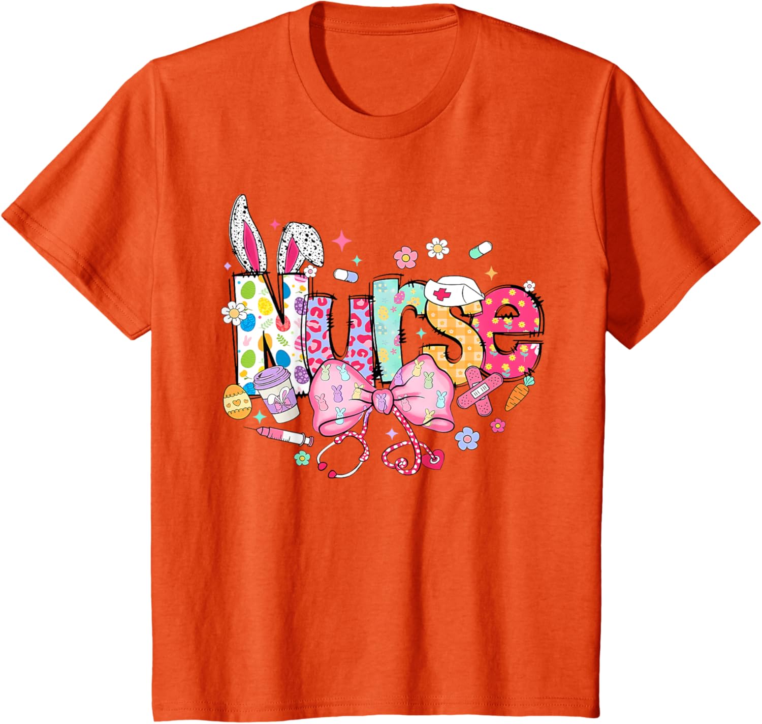 Nurse Easter Day Cute Coquette Stethoscope Nursing Easter T-Shirt