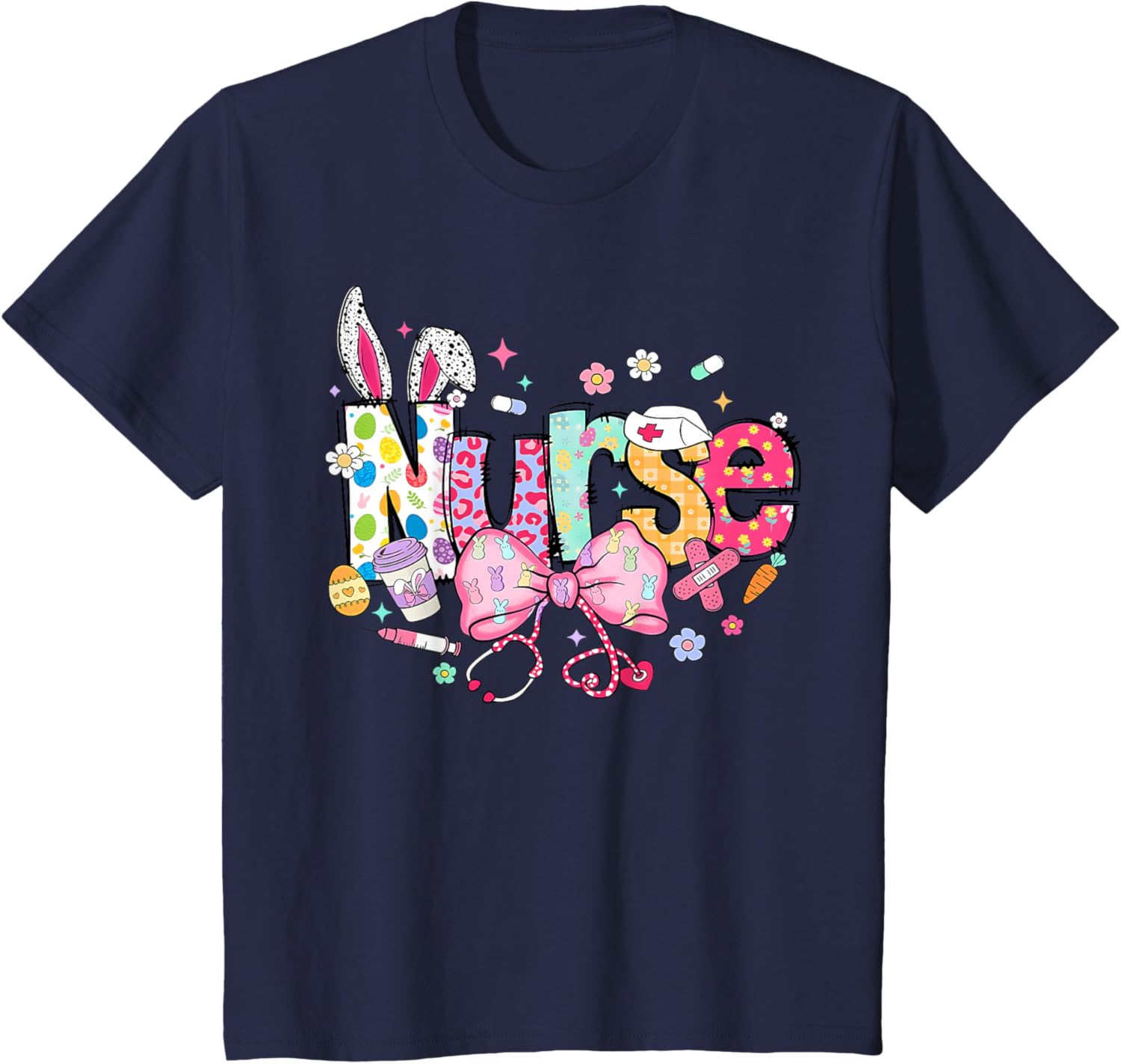 Nurse Easter Day Cute Coquette Stethoscope Nursing Easter T-Shirt