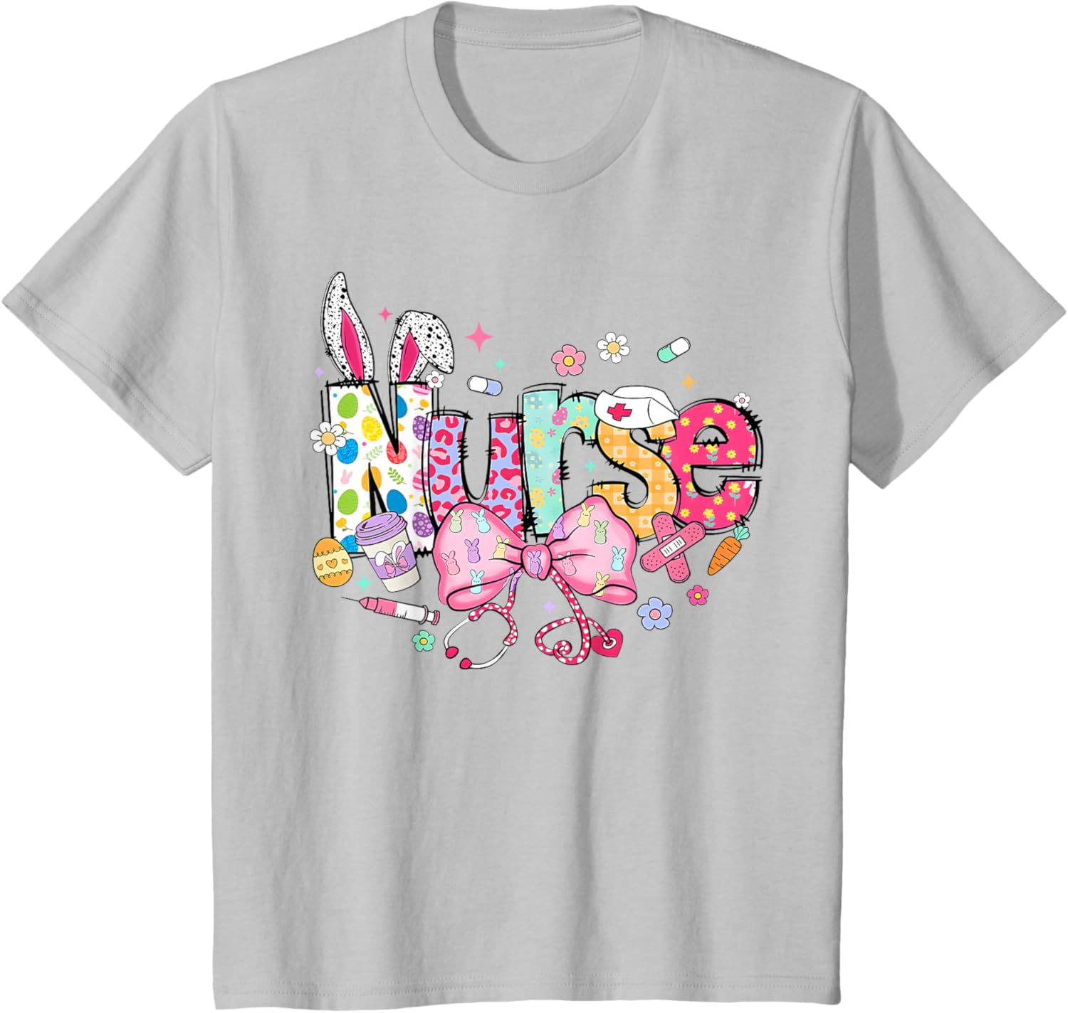 Nurse Easter Day Cute Coquette Stethoscope Nursing Easter T-Shirt