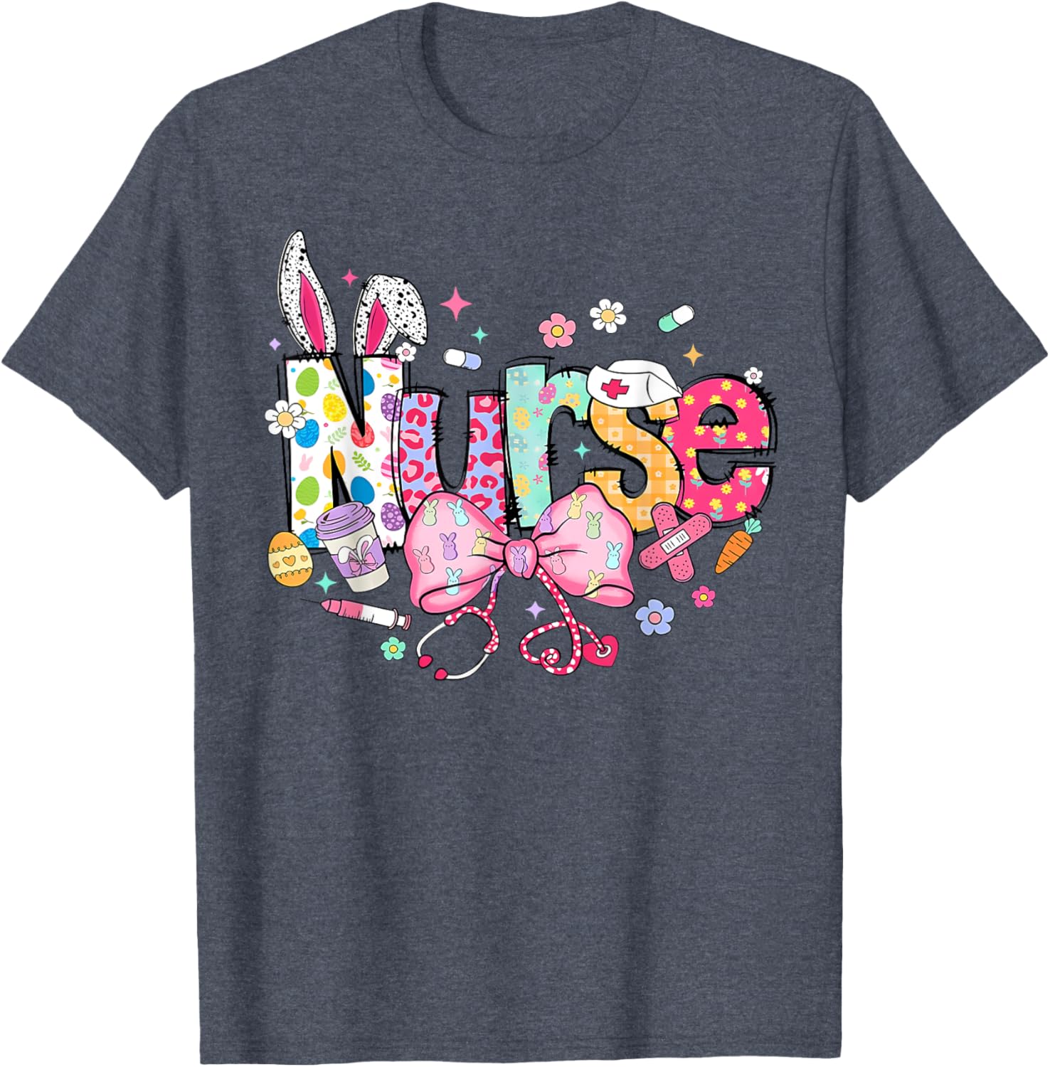 Nurse Easter Day Cute Coquette Stethoscope Nursing Easter T-Shirt