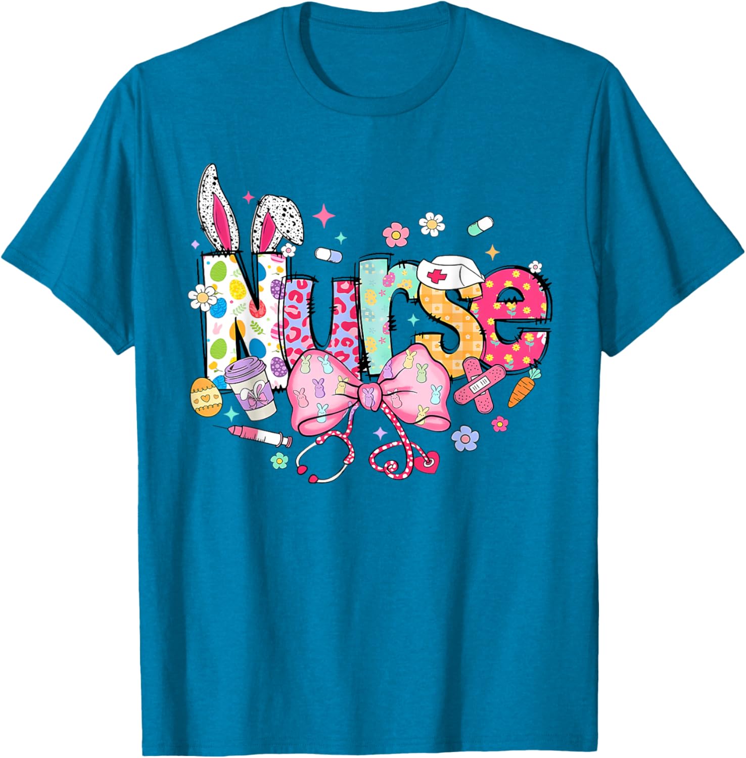 Nurse Easter Day Cute Coquette Stethoscope Nursing Easter T-Shirt