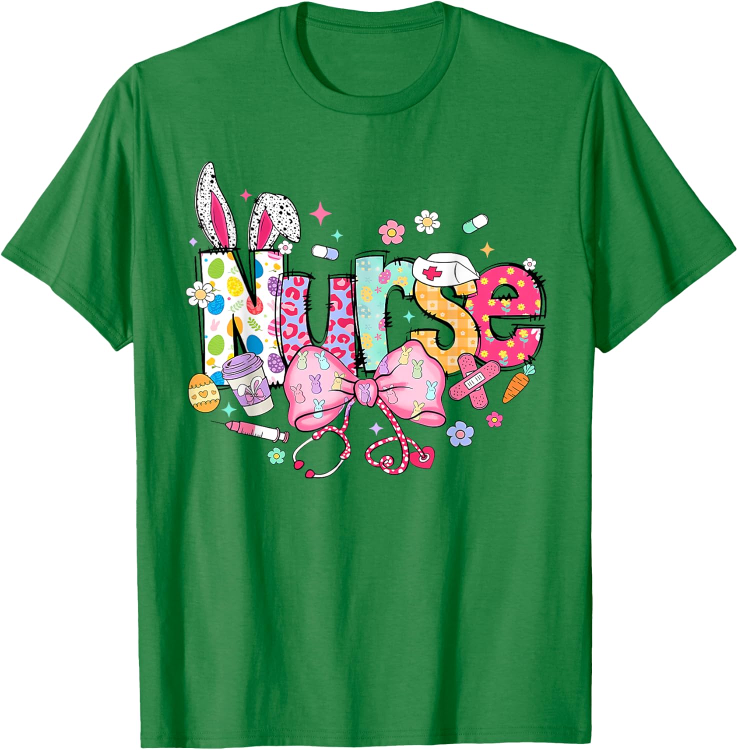 Nurse Easter Day Cute Coquette Stethoscope Nursing Easter T-Shirt