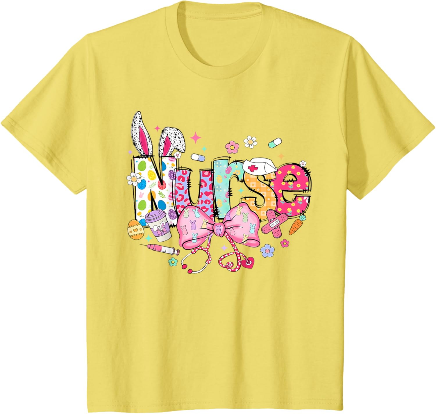 Nurse Easter Day Cute Coquette Stethoscope Nursing Easter T-Shirt