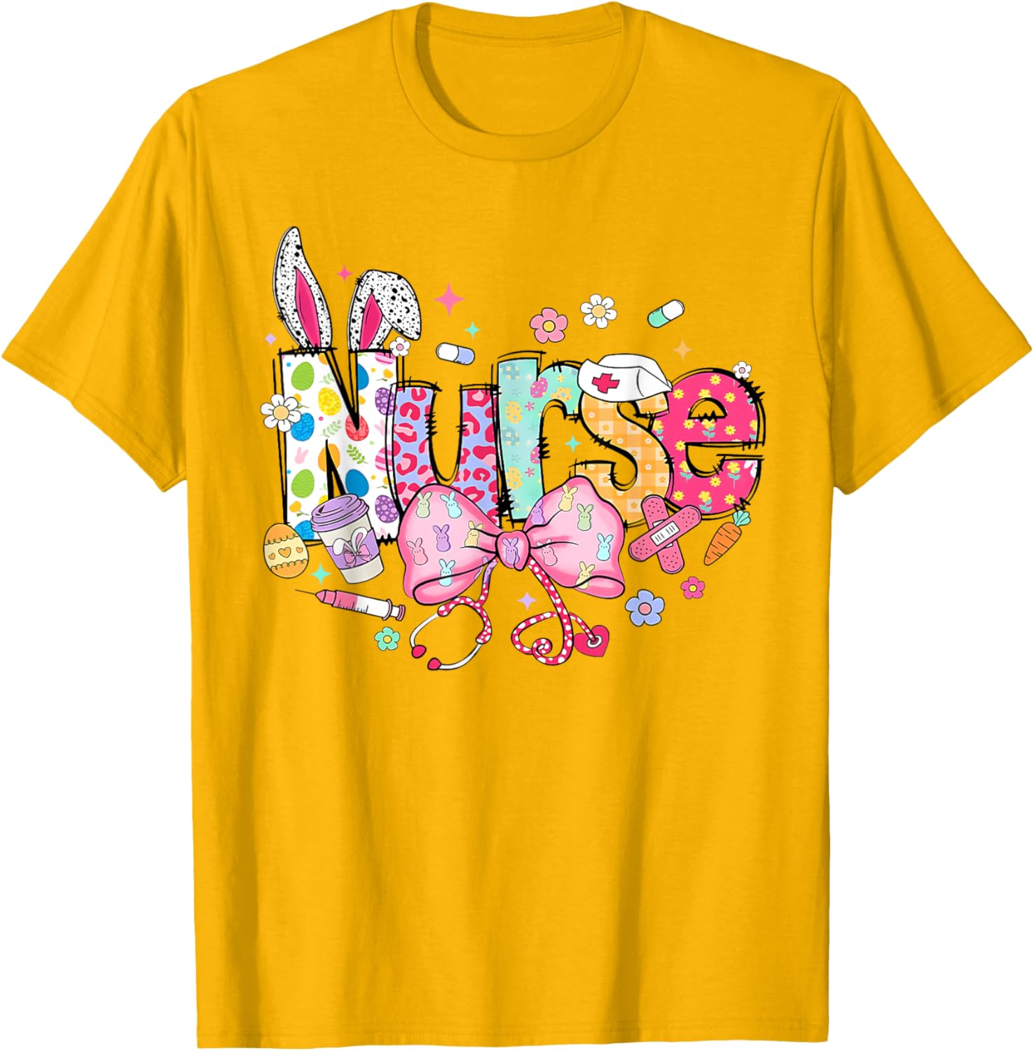 Nurse Easter Day Cute Coquette Stethoscope Nursing Easter T-Shirt