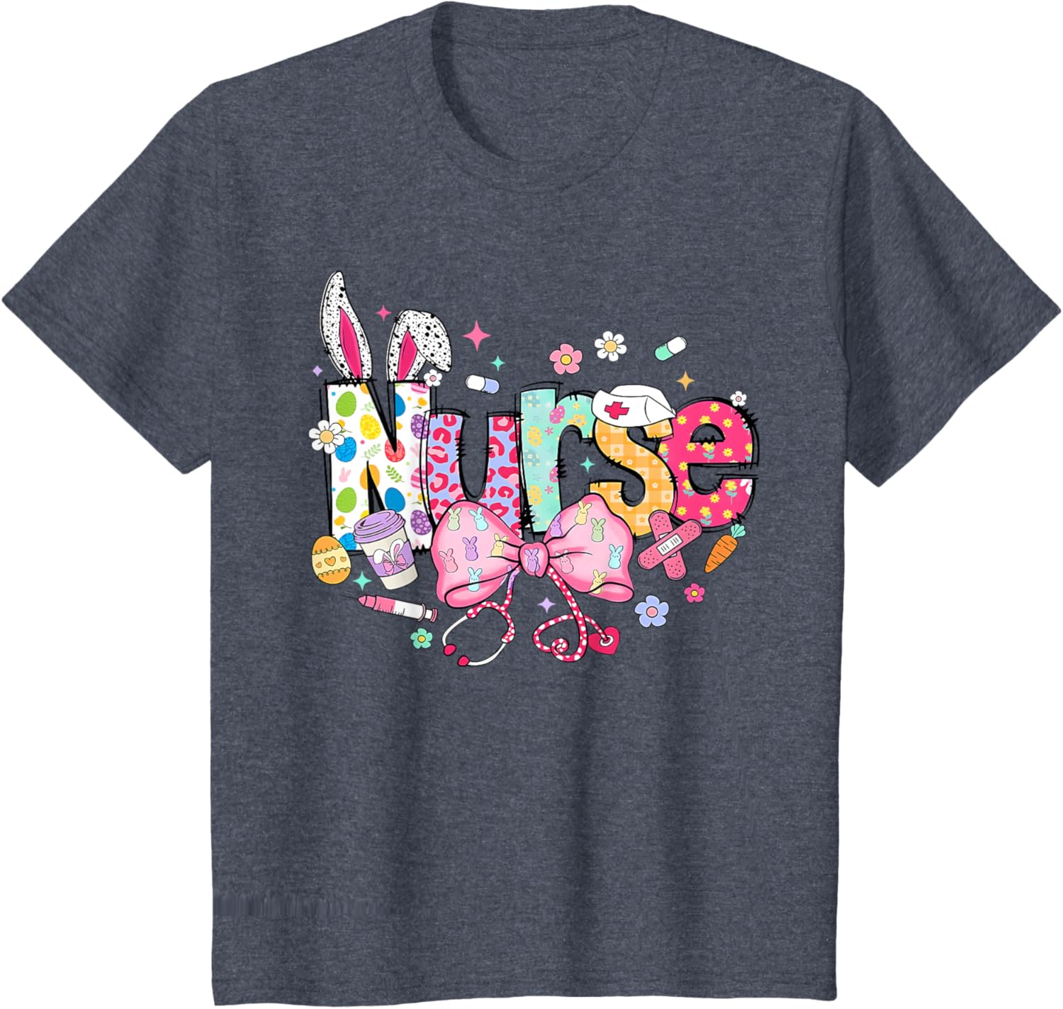 Nurse Easter Day Cute Coquette Stethoscope Nursing Easter T-Shirt