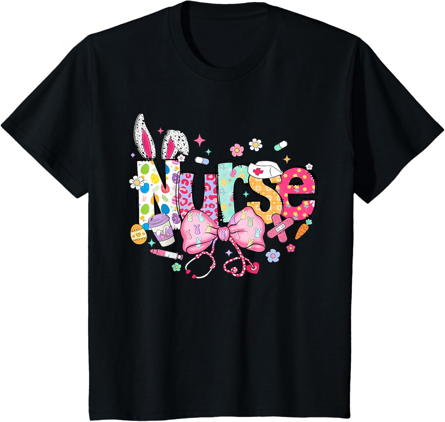 Nurse Easter Day Cute Coquette Stethoscope Nursing Easter T-Shirt