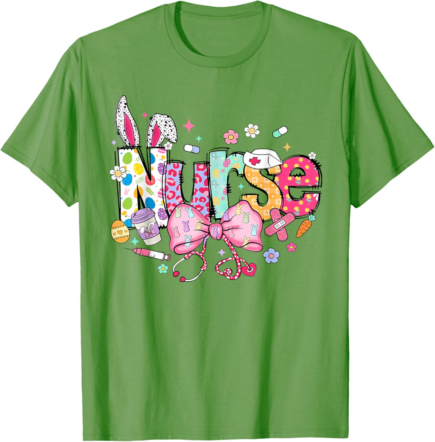 Nurse Easter Day Cute Coquette Stethoscope Nursing Easter T-Shirt