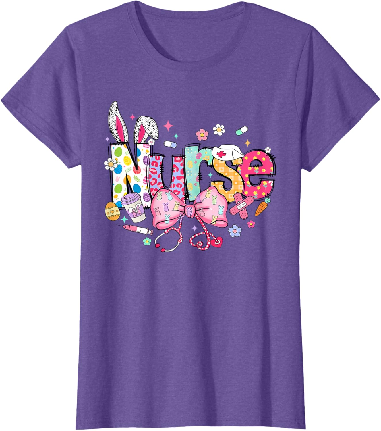 Nurse Easter Day Cute Coquette Stethoscope Nursing Easter T-Shirt