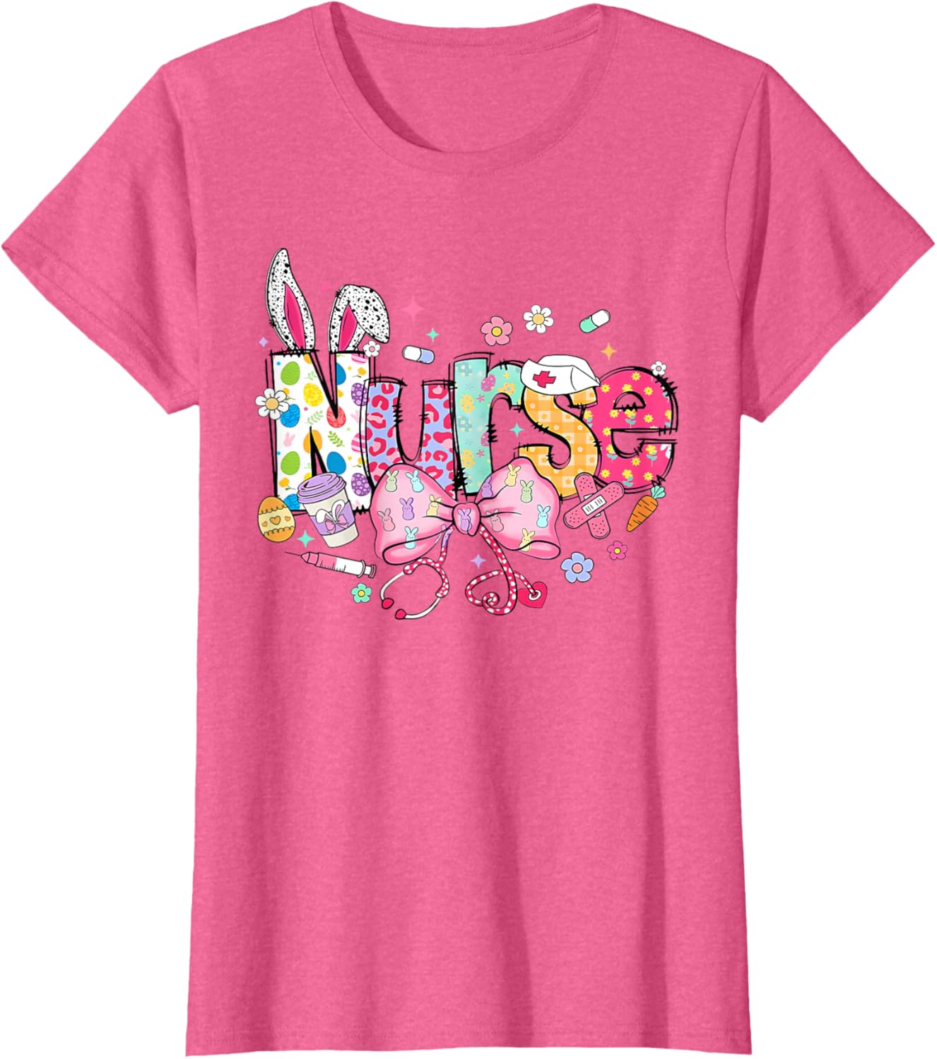 Nurse Easter Day Cute Coquette Stethoscope Nursing Easter T-Shirt