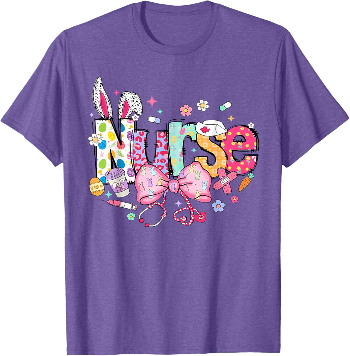 Nurse Easter Day Cute Coquette Stethoscope Nursing Easter T-Shirt