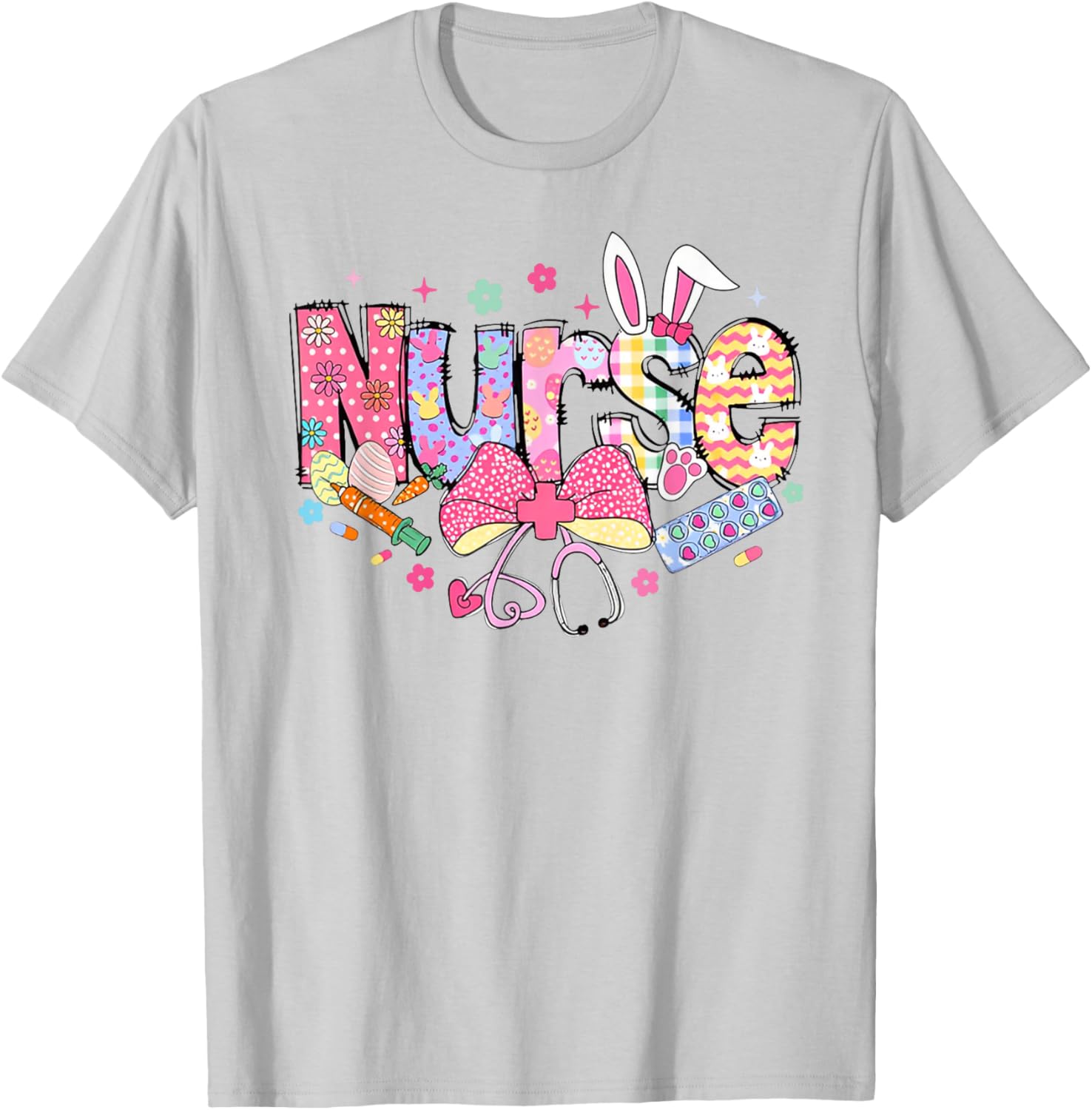 Nurse Easter Day Cute Coquette Stethoscope Nursing Easter T-Shirt