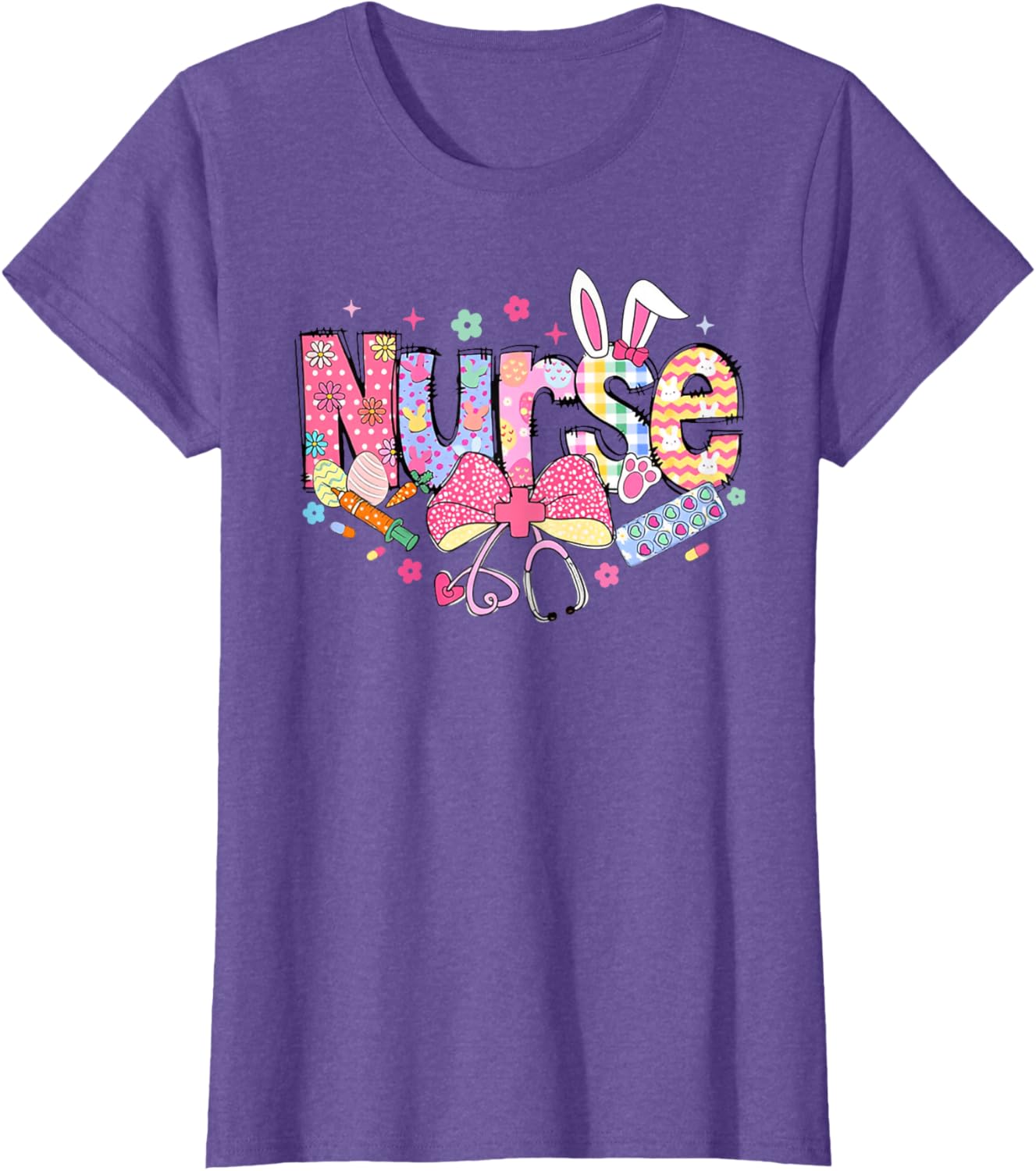 Nurse Easter Day Cute Coquette Stethoscope Nursing Easter T-Shirt