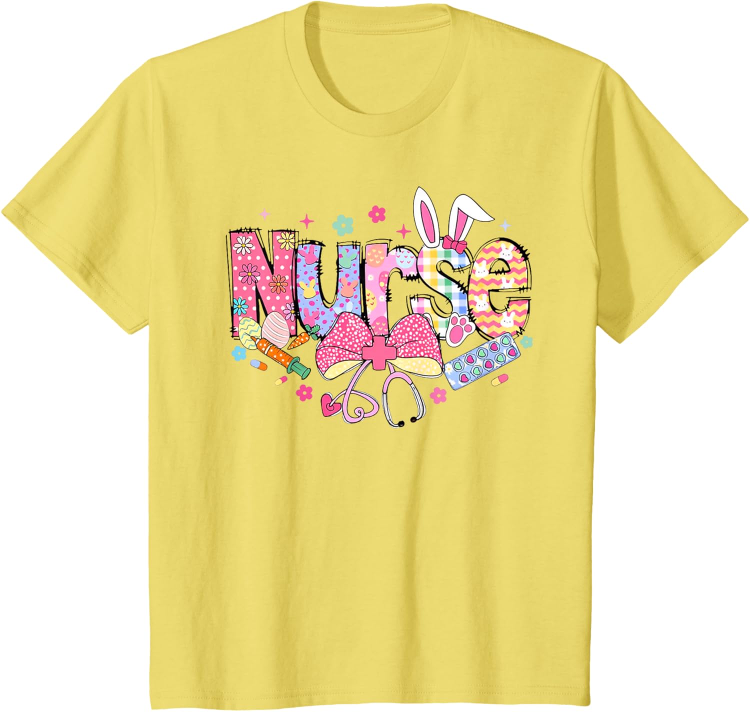 Nurse Easter Day Cute Coquette Stethoscope Nursing Easter T-Shirt