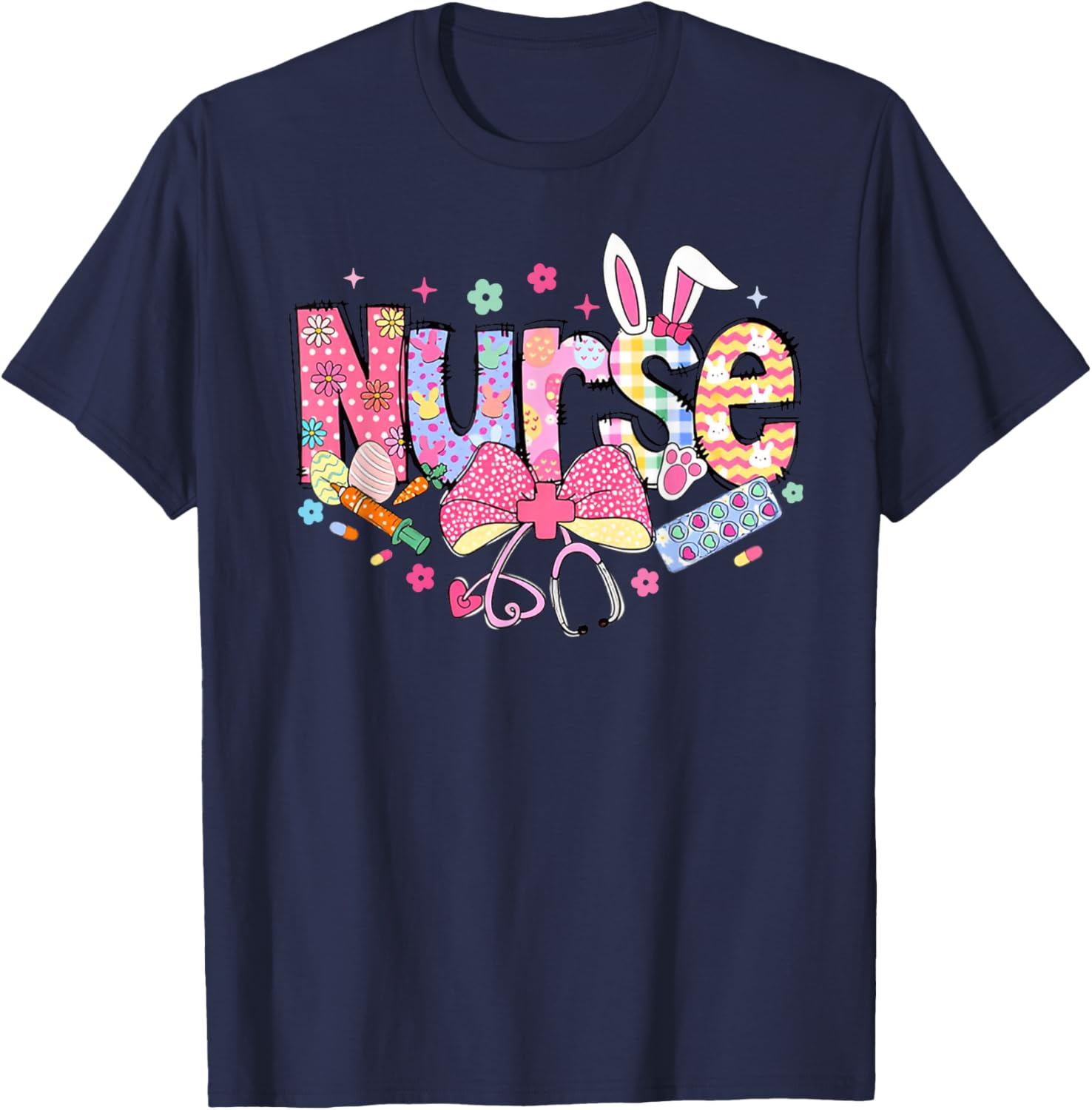 Nurse Easter Day Cute Coquette Stethoscope Nursing Easter T-Shirt