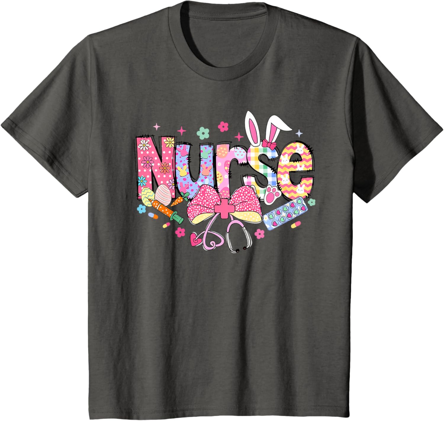 Nurse Easter Day Cute Coquette Stethoscope Nursing Easter T-Shirt