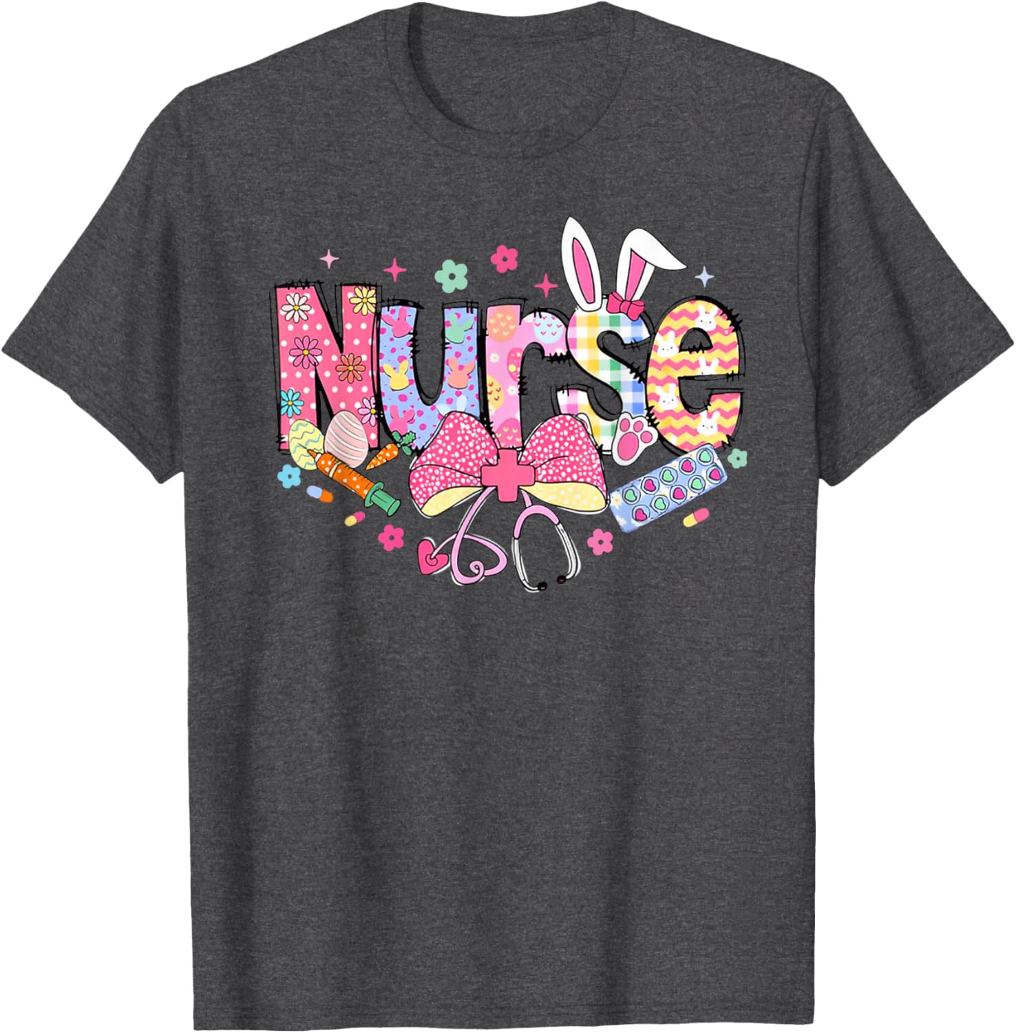 Nurse Easter Day Cute Coquette Stethoscope Nursing Easter T-Shirt