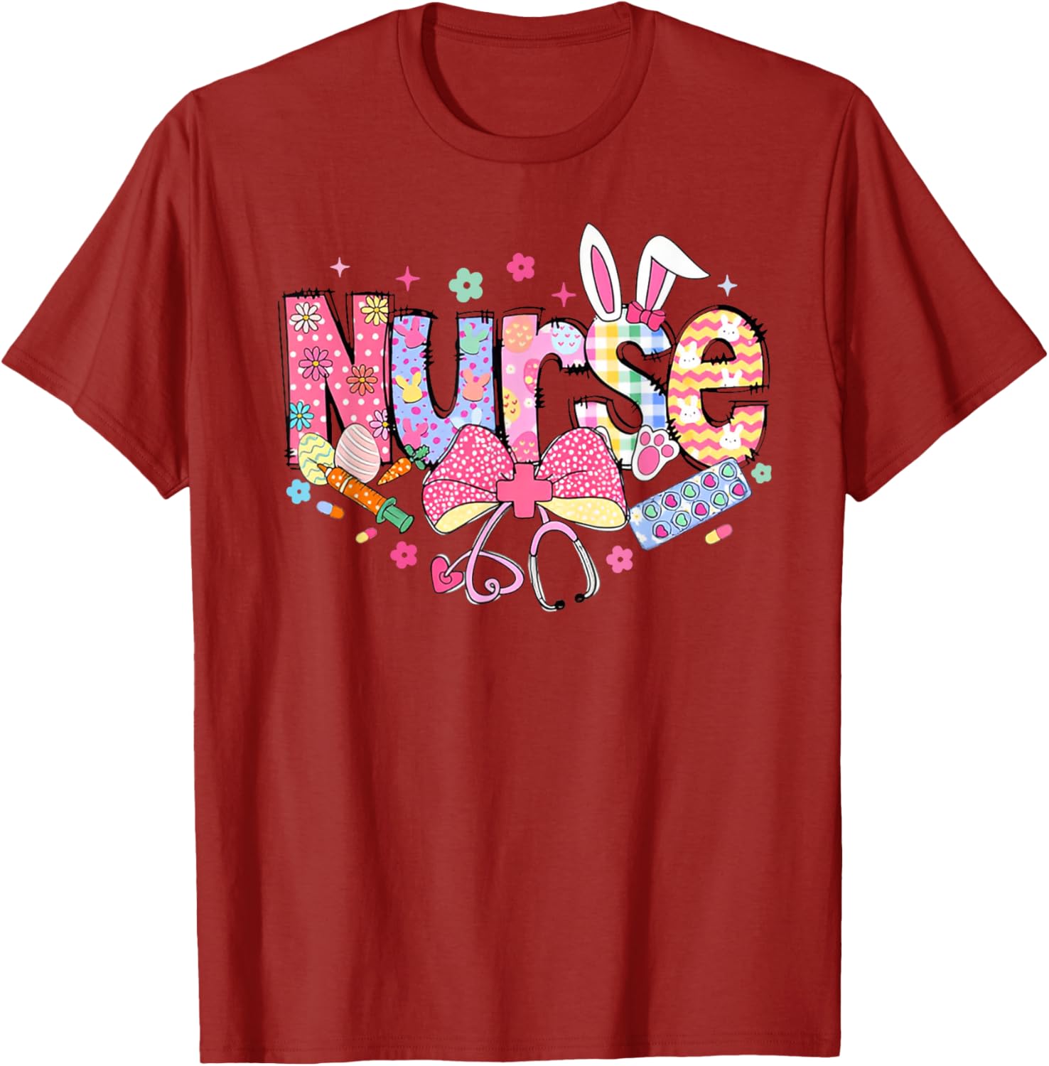 Nurse Easter Day Cute Coquette Stethoscope Nursing Easter T-Shirt