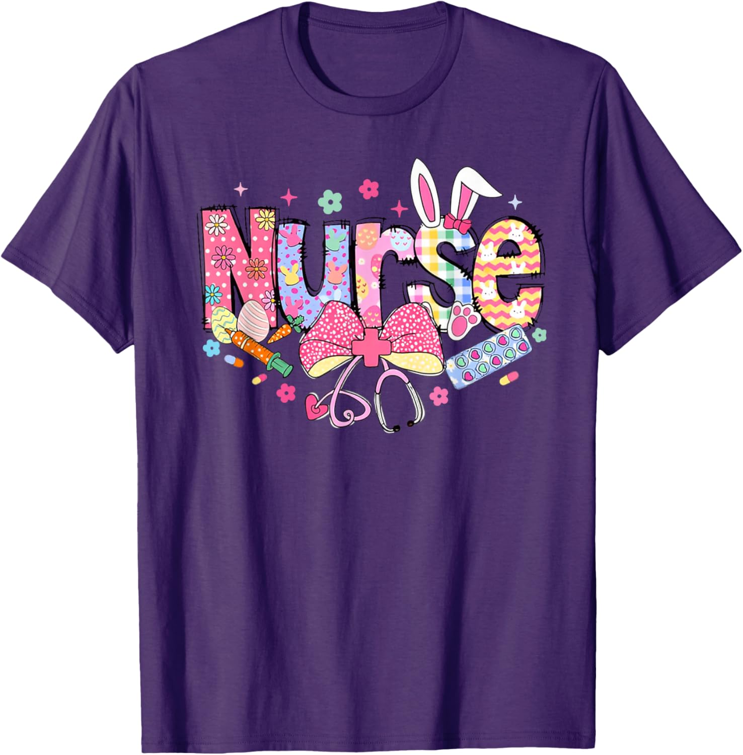 Nurse Easter Day Cute Coquette Stethoscope Nursing Easter T-Shirt