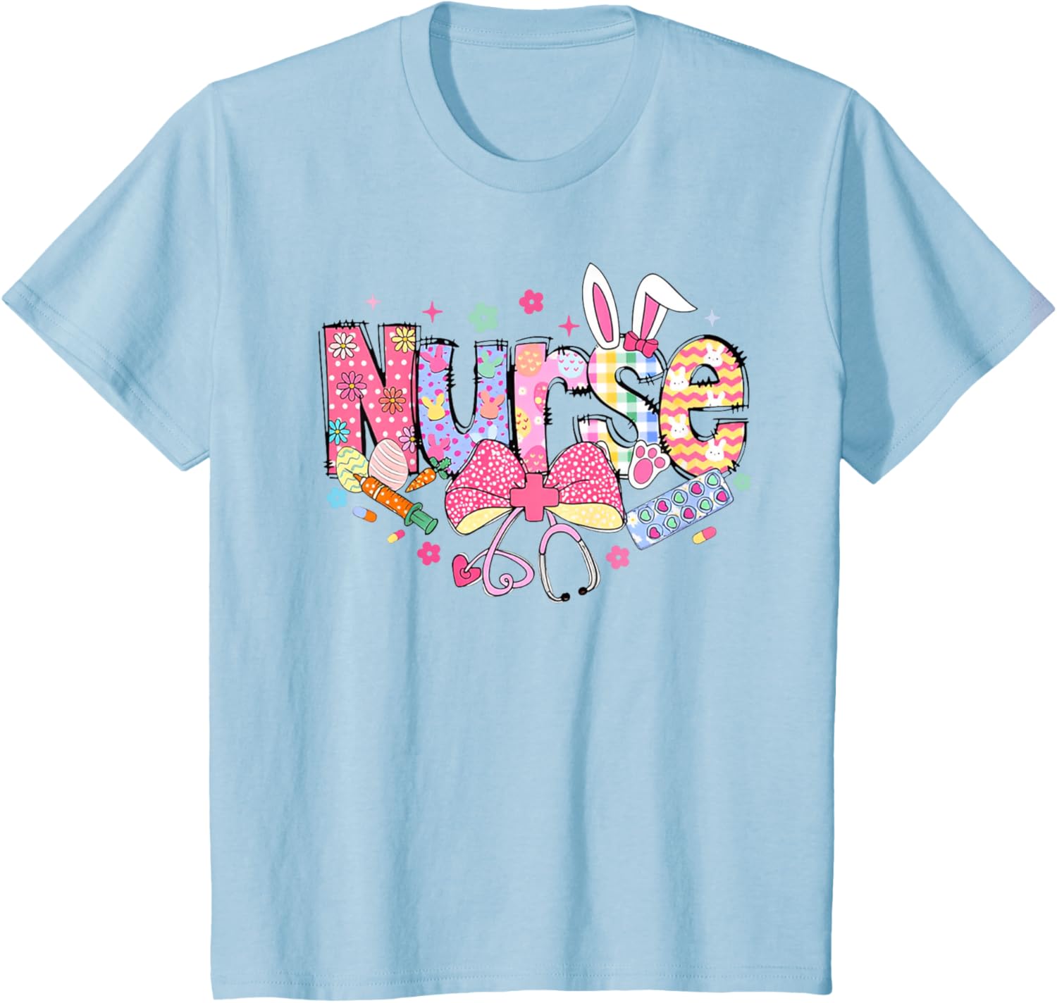 Nurse Easter Day Cute Coquette Stethoscope Nursing Easter T-Shirt