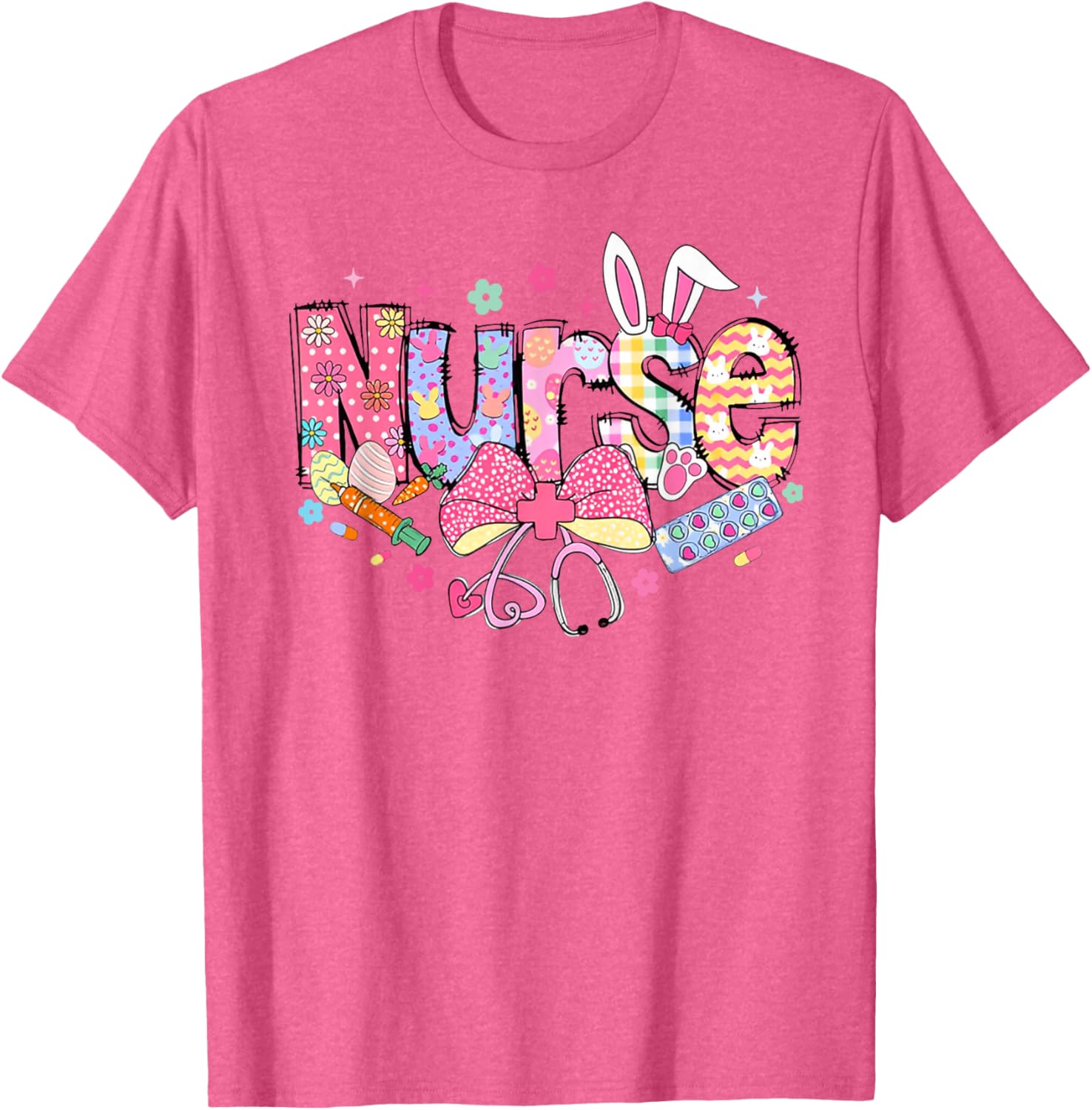 Nurse Easter Day Cute Coquette Stethoscope Nursing Easter T-Shirt