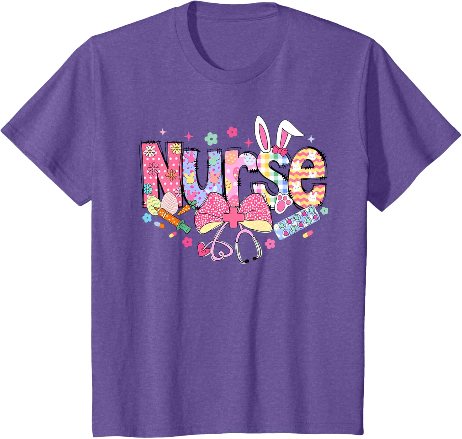 Nurse Easter Day Cute Coquette Stethoscope Nursing Easter T-Shirt